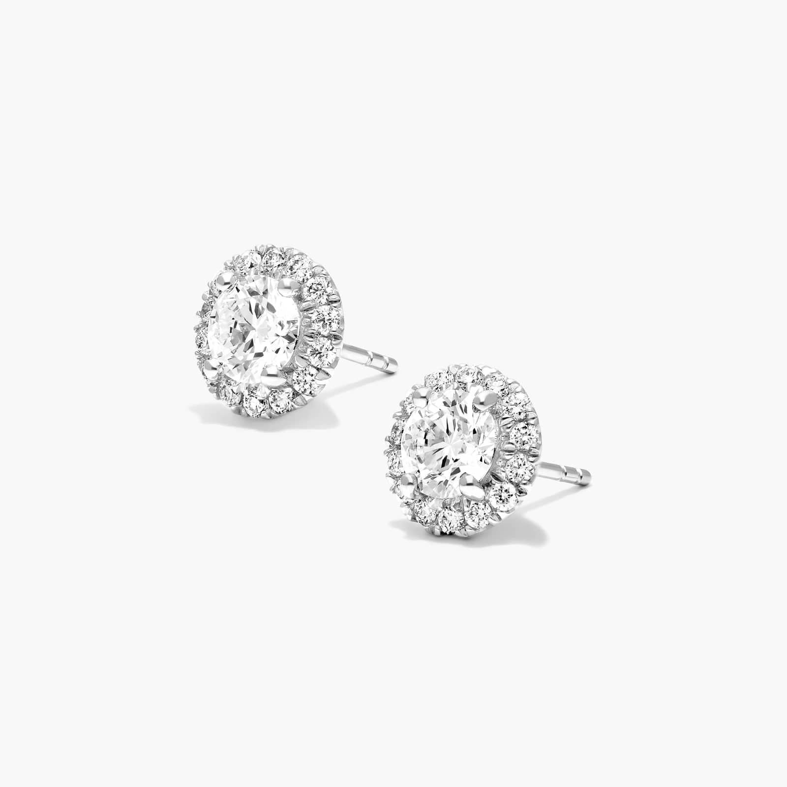 Halo Lab Created Diamond Stud Earrings
