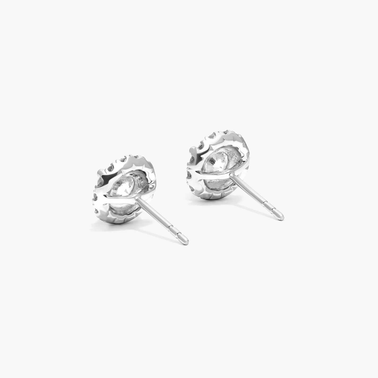 Halo Lab Created Diamond Stud Earrings