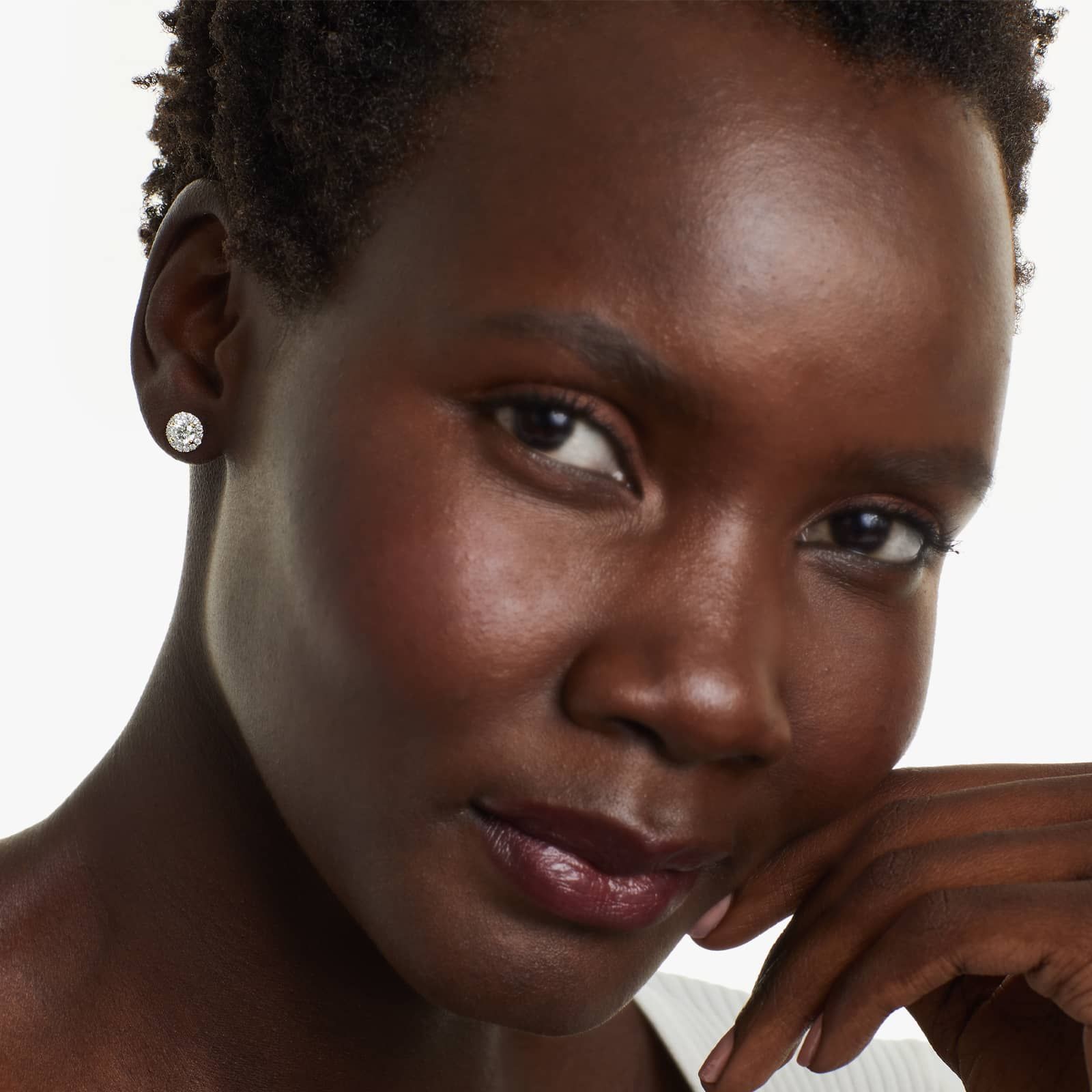 Halo Lab Created Diamond Stud Earrings