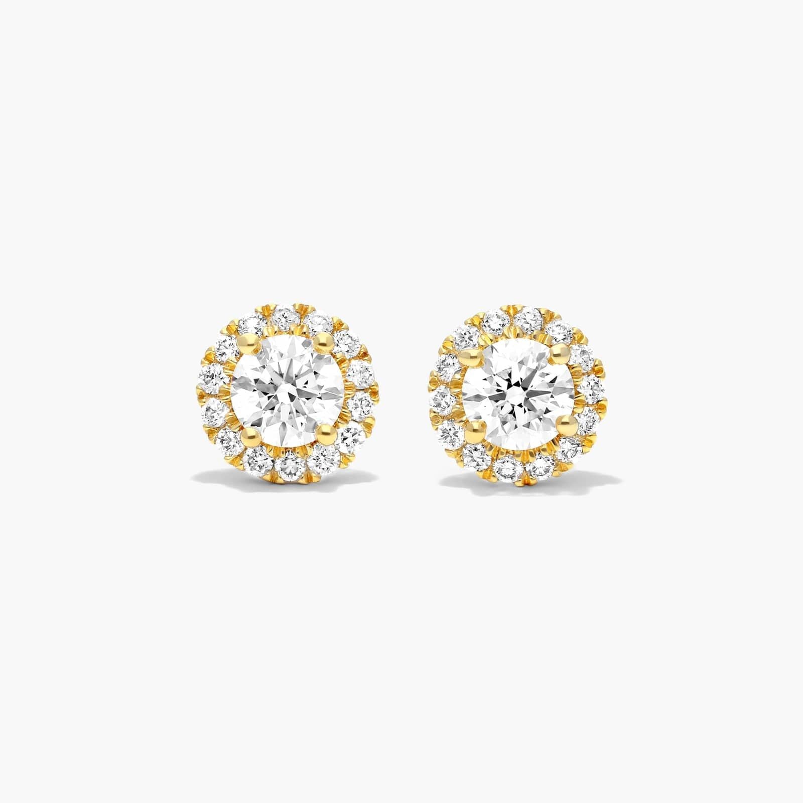 Halo Lab Created Diamond Stud Earrings