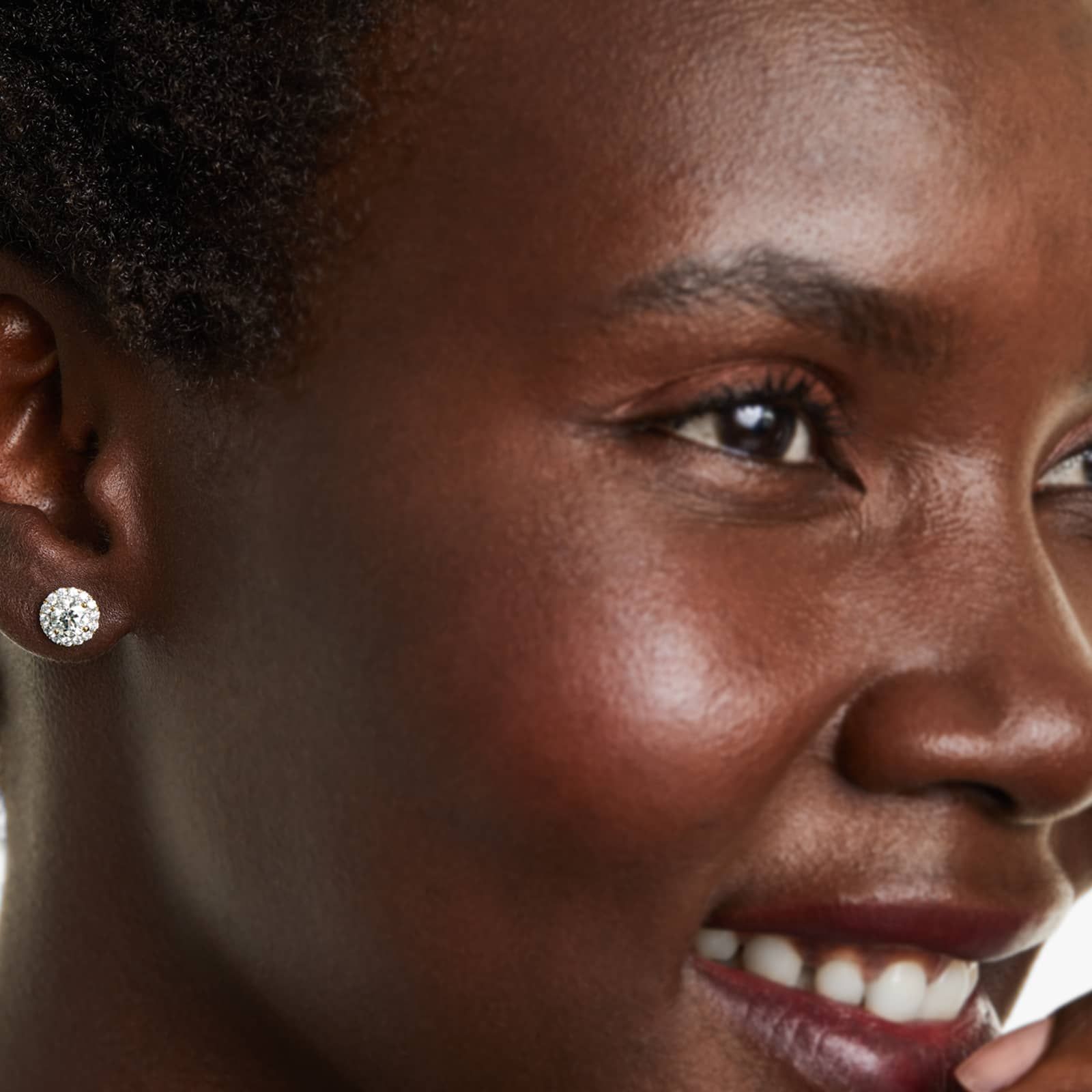 Halo Lab Created Diamond Stud Earrings