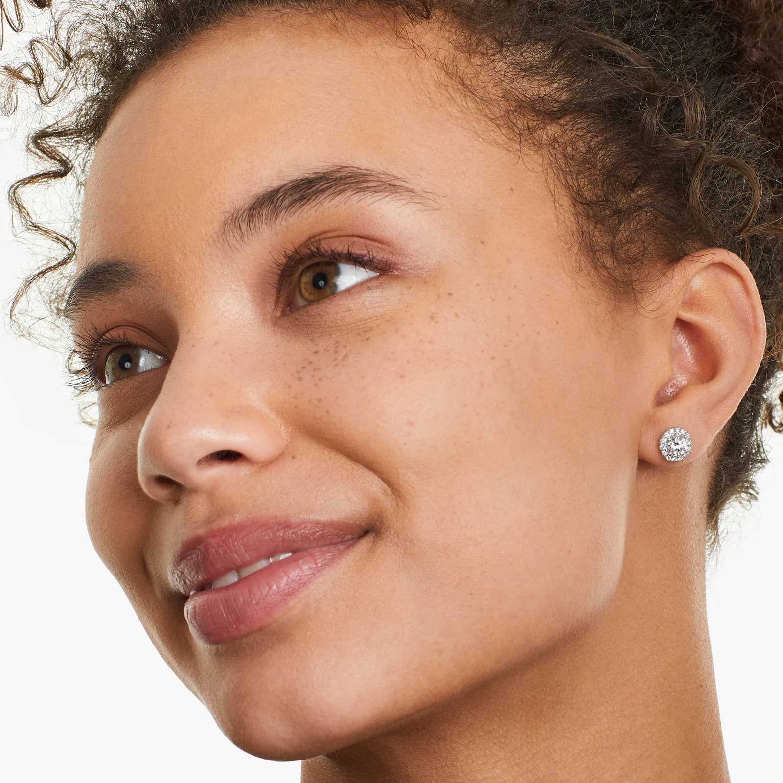 Halo Lab Created Diamond Stud Earrings