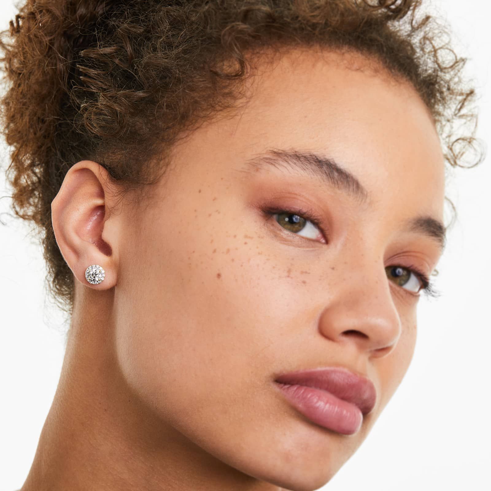Halo Lab Created Diamond Stud Earrings