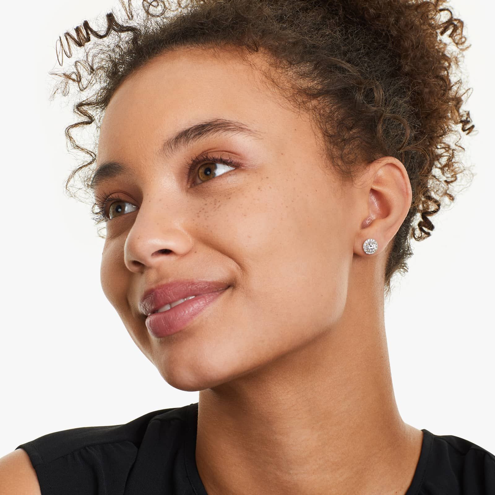 Halo Lab Created Diamond Stud Earrings