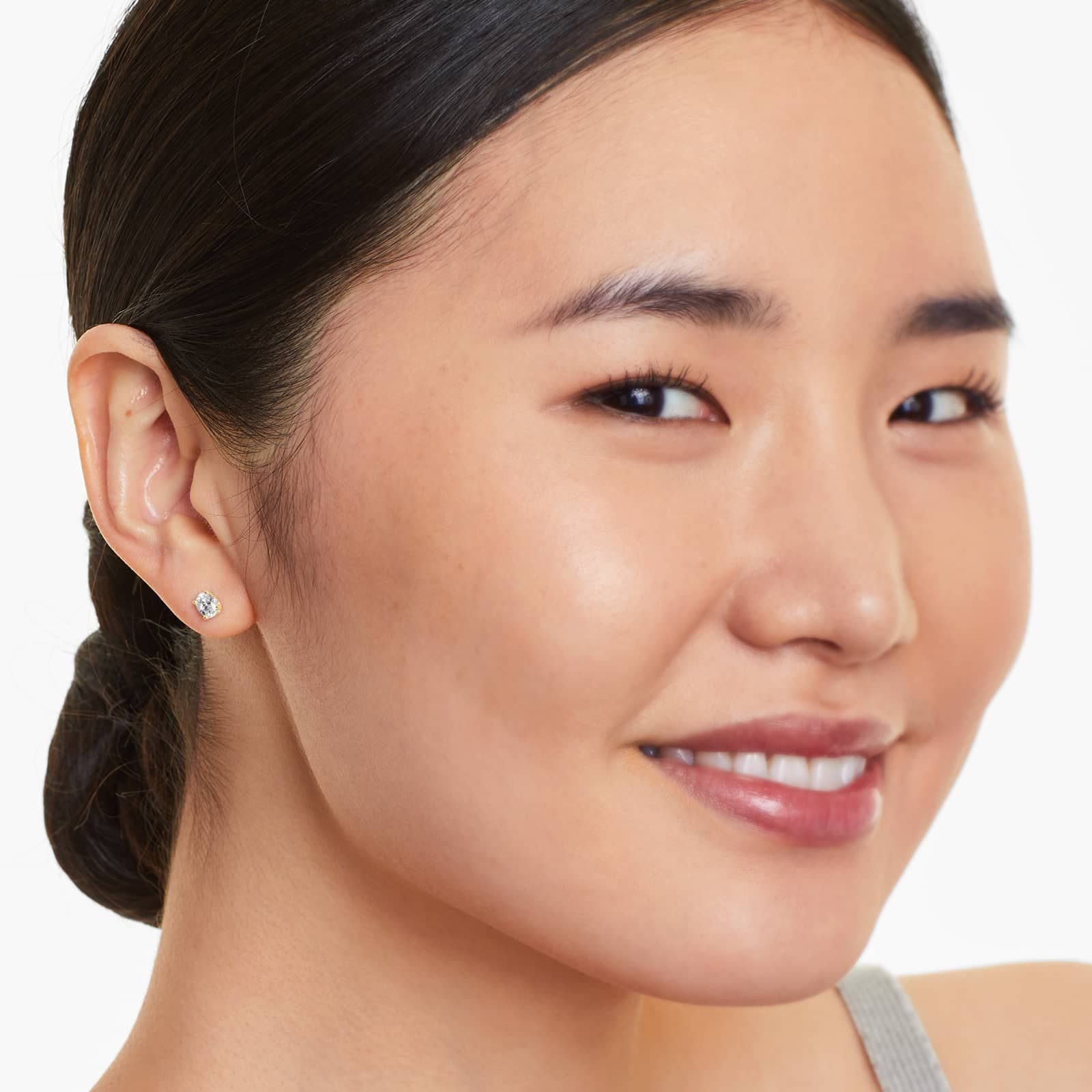 Oval Lab Grown Diamond Push Back Stud Earrings, EF Color, VS Clarity, IGI Certified