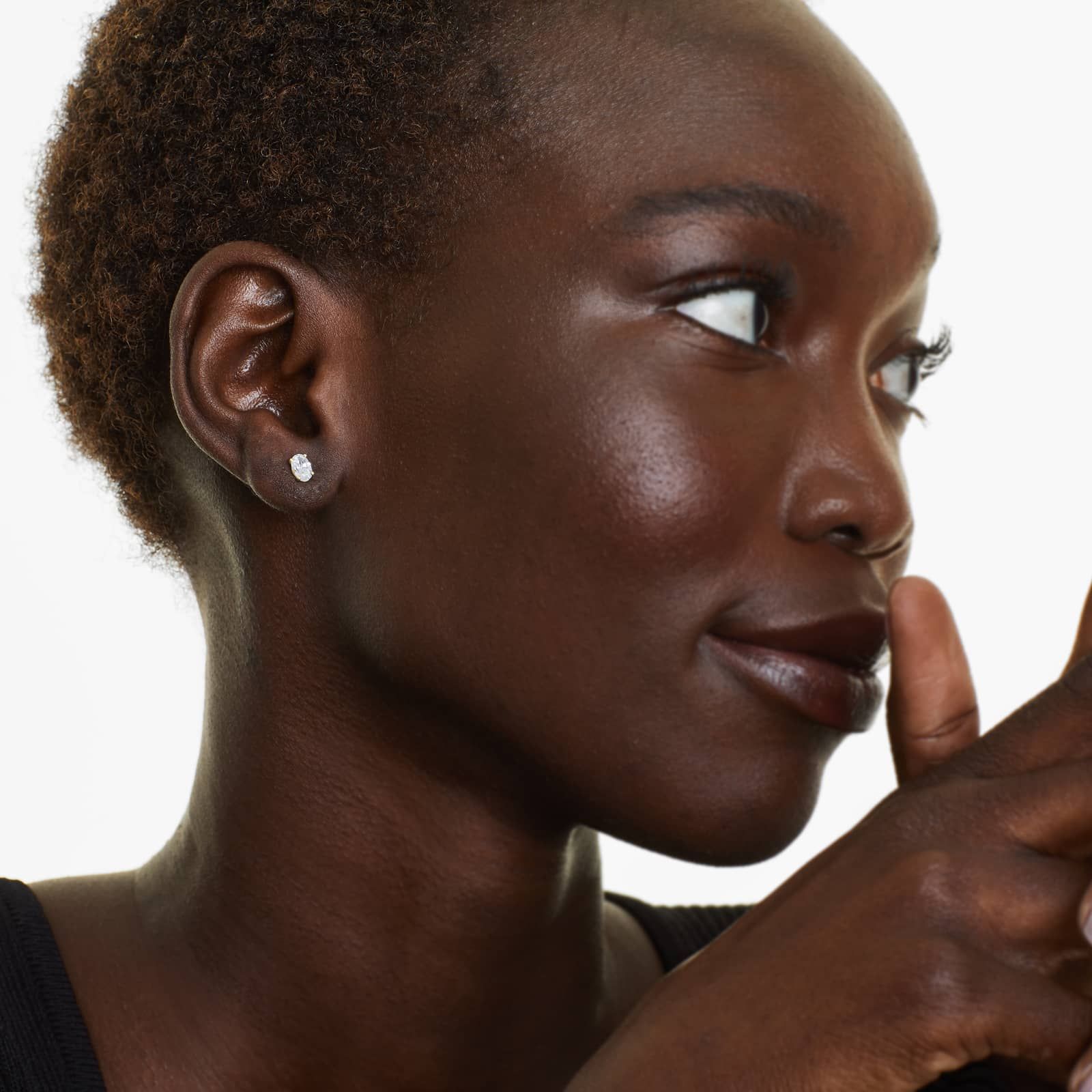 Oval Lab Grown Diamond Push Back Stud Earrings, EF Color, VS Clarity, IGI Certified