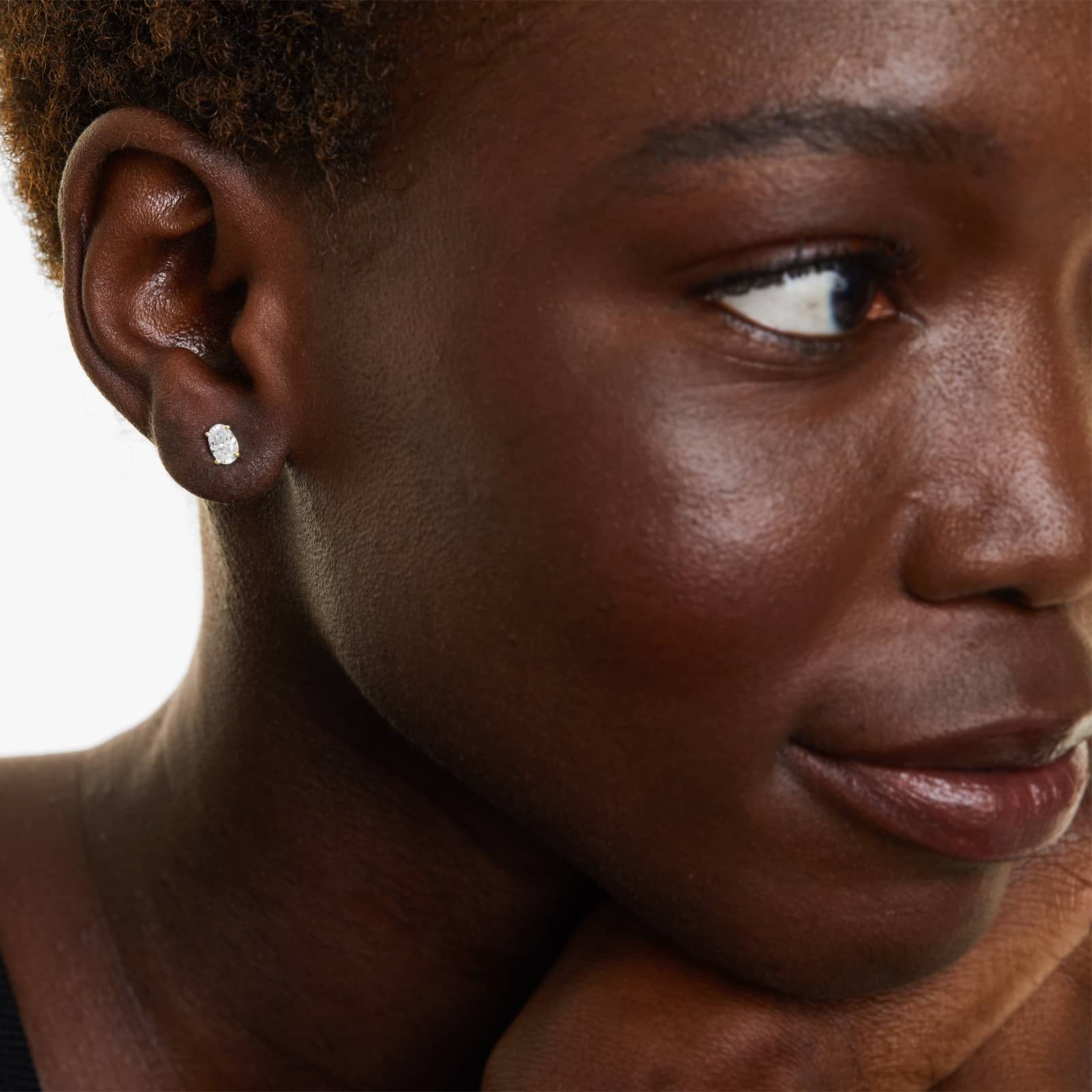 Oval Lab Grown Diamond Push Back Stud Earrings, EF Color, VS Clarity, IGI Certified