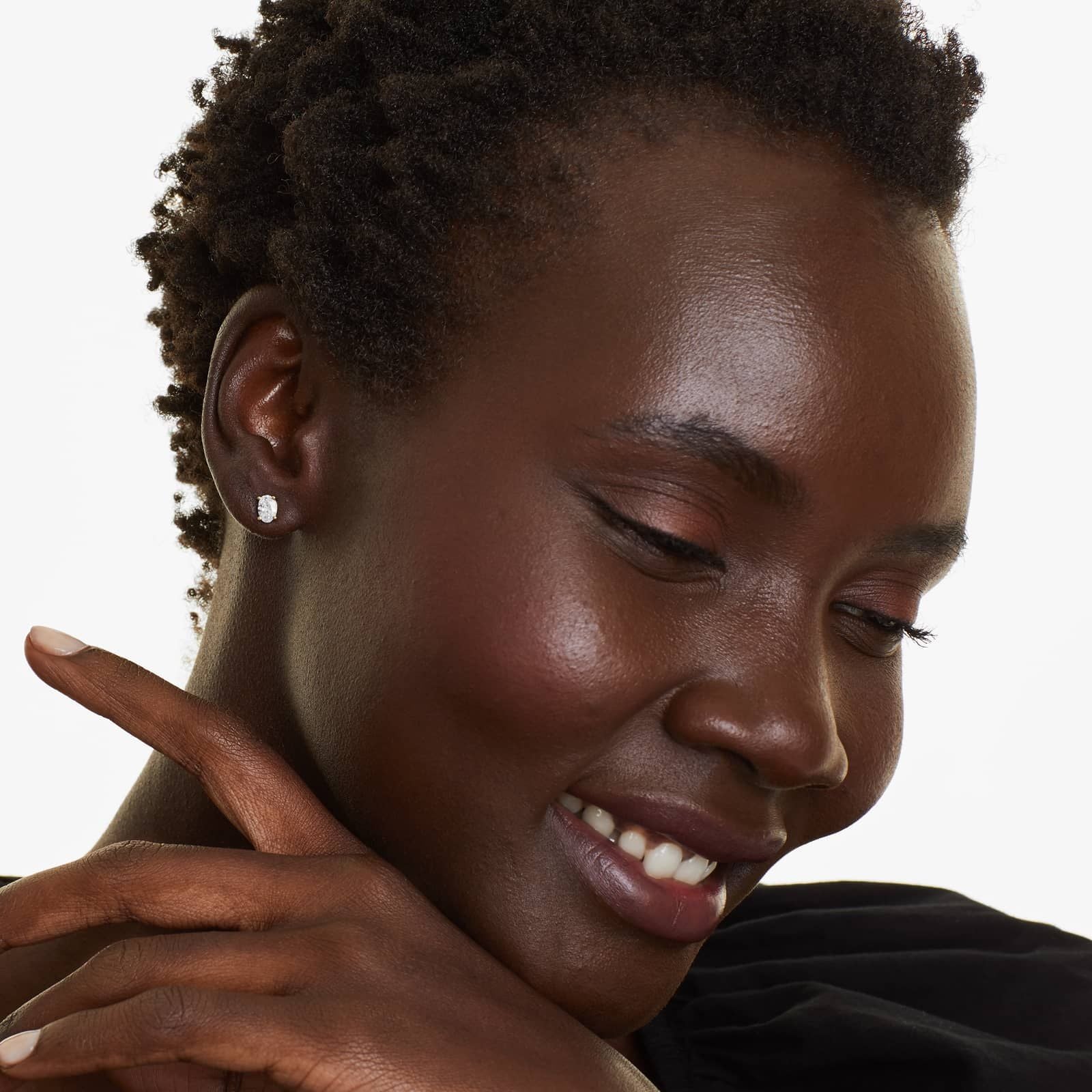 Oval Lab Grown Diamond Push Back Stud Earrings, EF Color, VS Clarity, IGI Certified