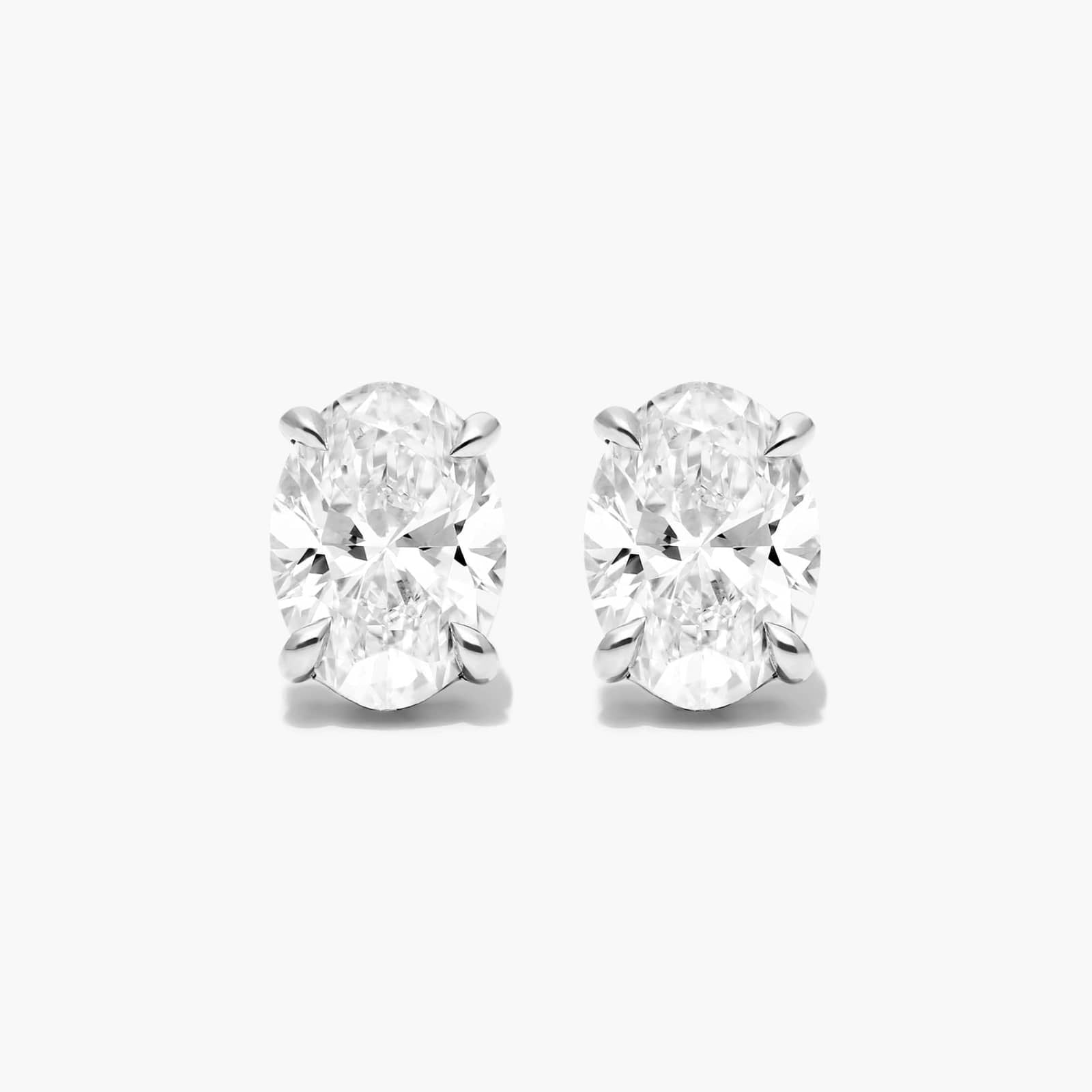 Oval Lab Grown Diamond Push Back Stud Earrings, EF Color, VS Clarity, IGI Certified