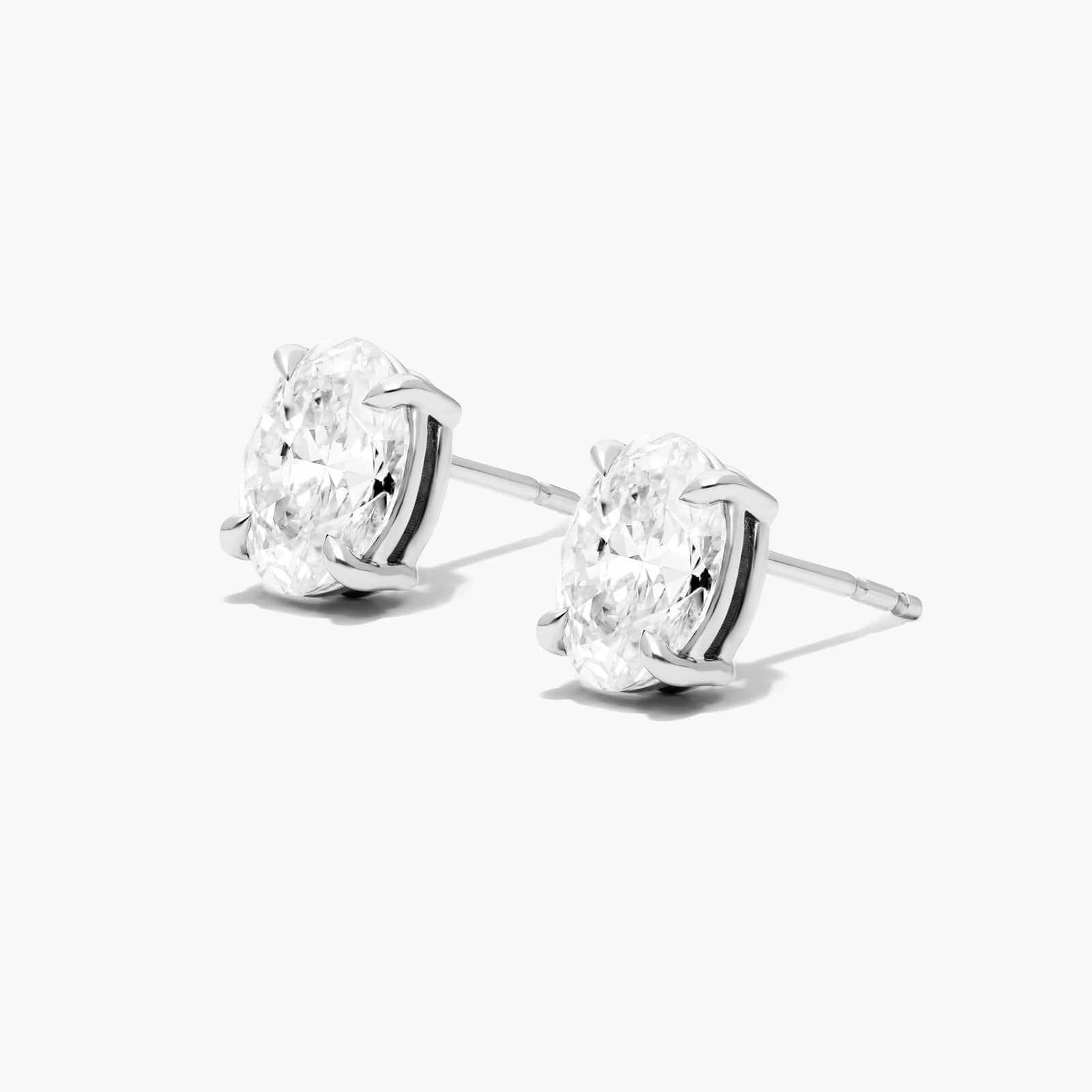 Oval Lab Grown Diamond Push Back Stud Earrings, EF Color, VS Clarity, IGI Certified