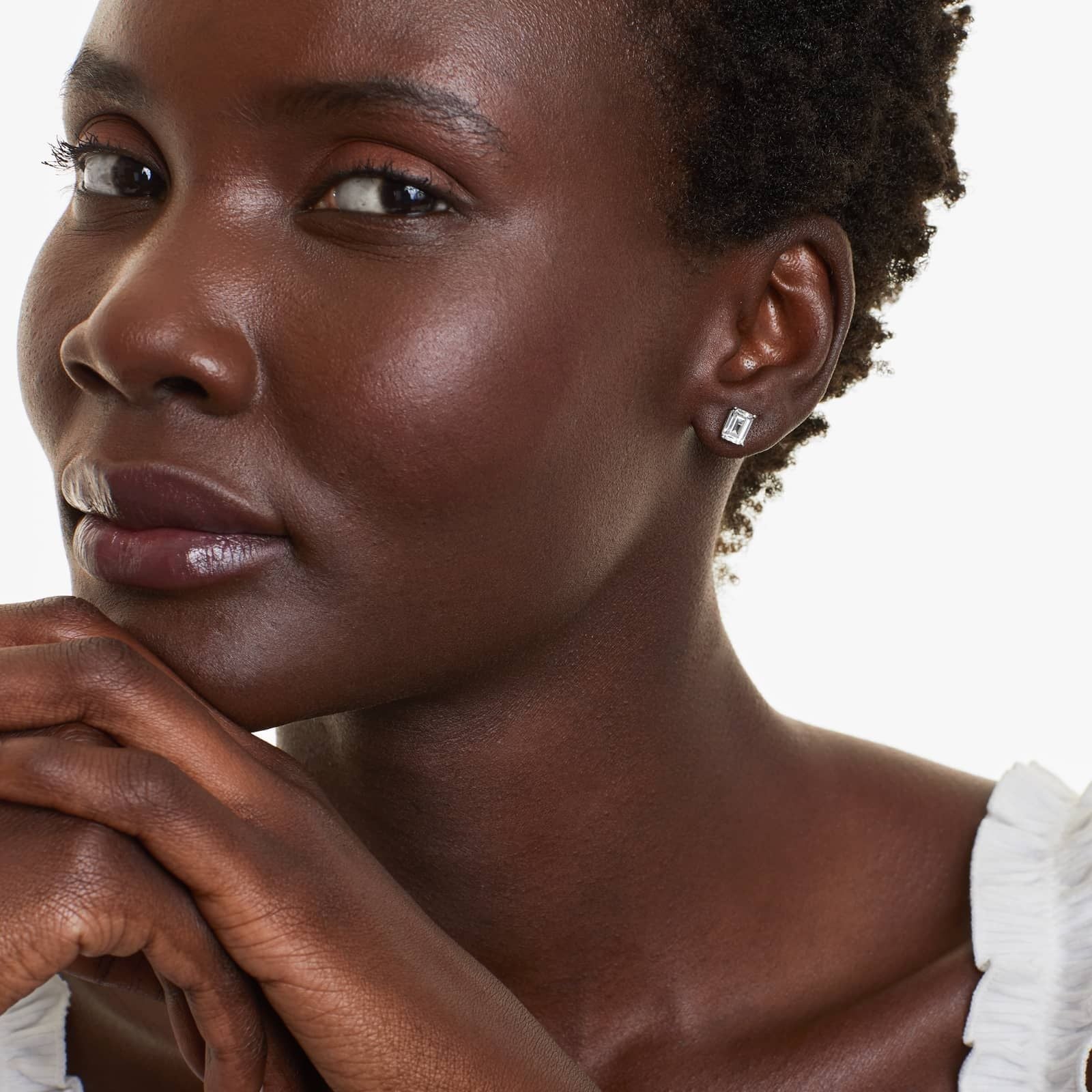 Emerald Cut Diamond Stud Earrings