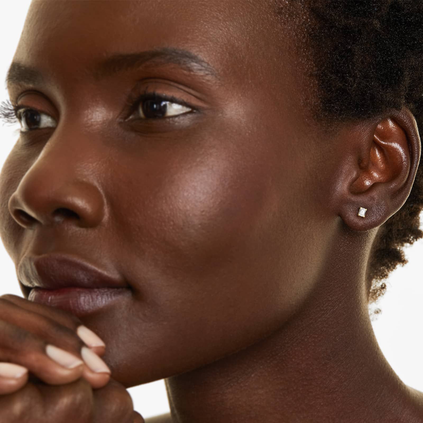 Emerald Lab Grown Diamond Push Back Stud Earrings, EF Color, VS Clarity, IGI Certified