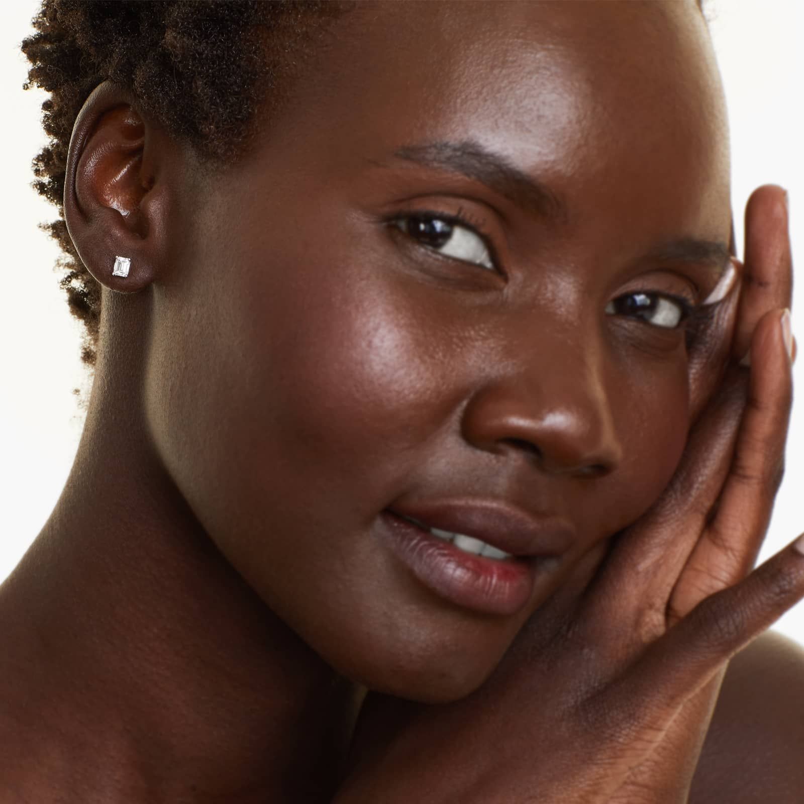 Emerald Lab Grown Diamond Push Back Stud Earrings, EF Color, VS Clarity, IGI Certified