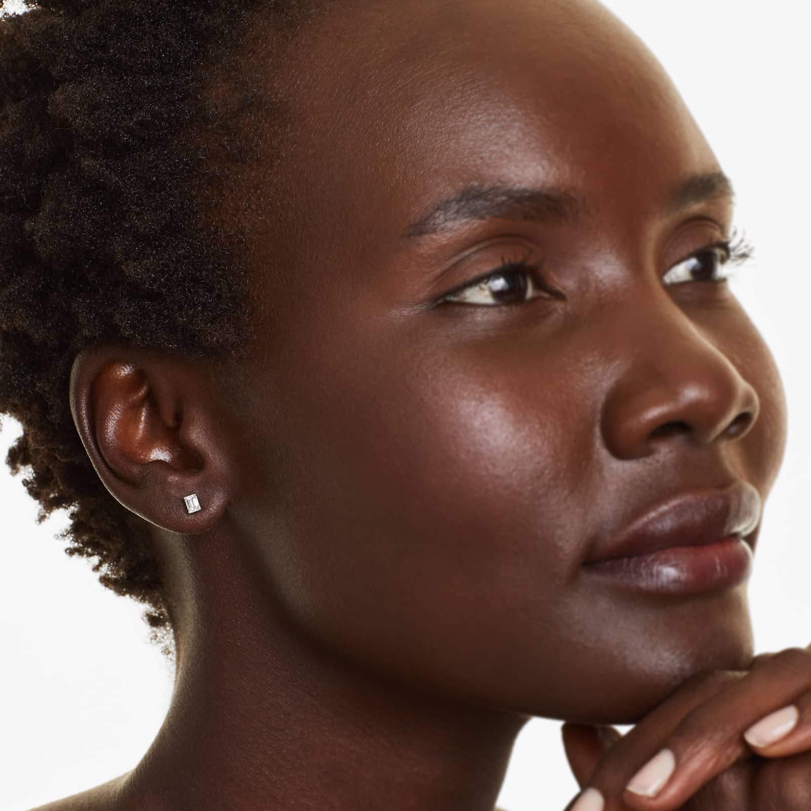 Emerald Lab Grown Diamond Push Back Stud Earrings, EF Color, VS Clarity, IGI Certified