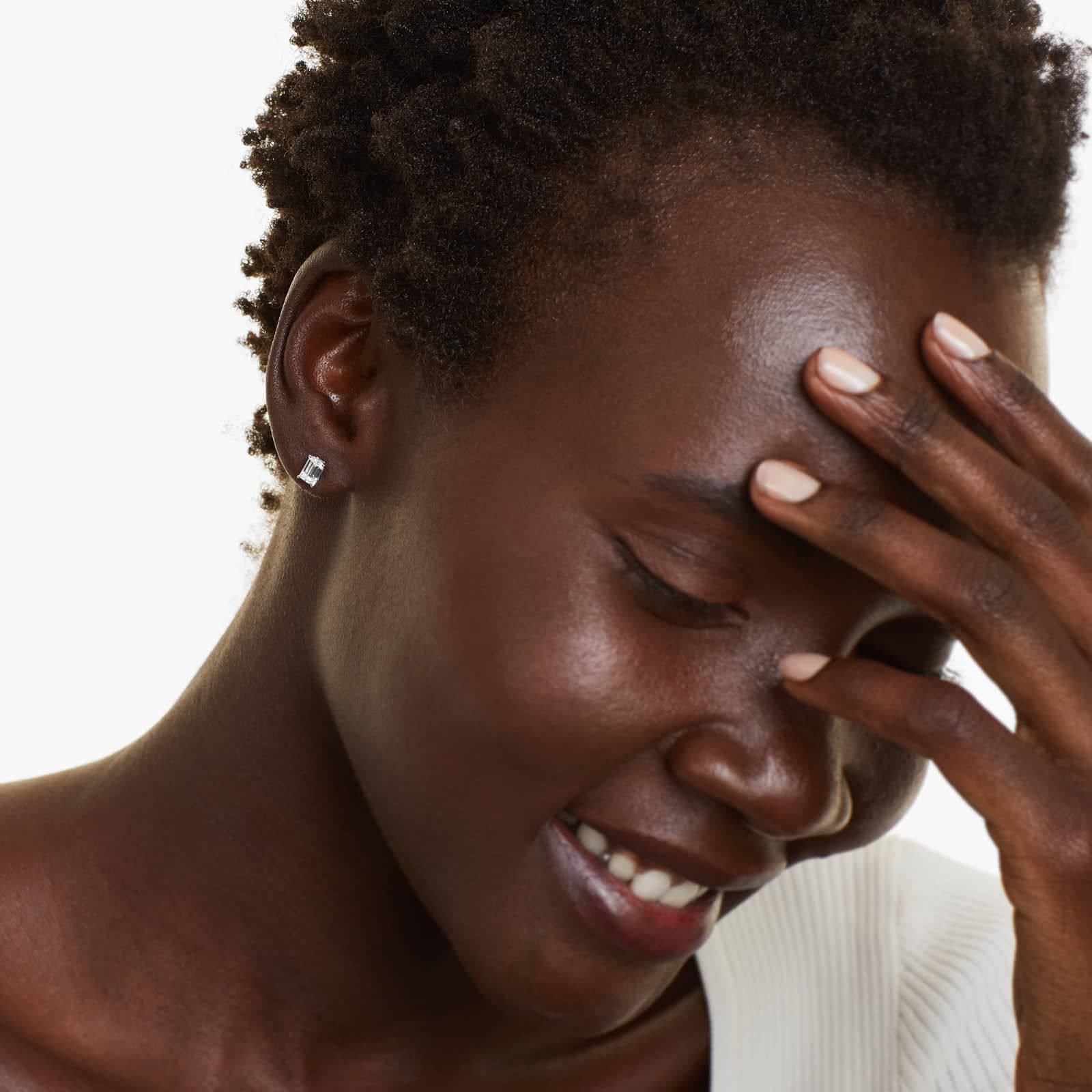 Emerald Lab Grown Diamond Push Back Stud Earrings, EF Color, VS Clarity, IGI Certified