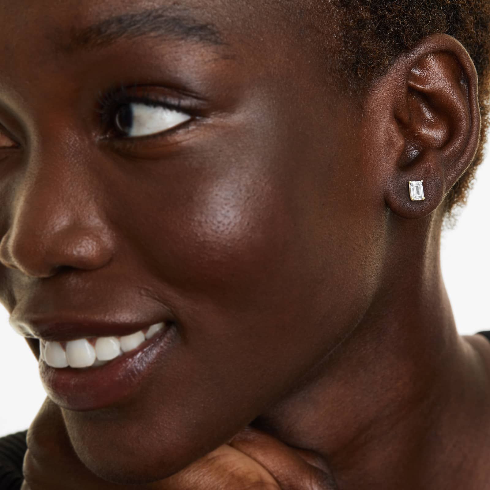 Emerald Lab Grown Diamond Push Back Stud Earrings, EF Color, VS Clarity, IGI Certified