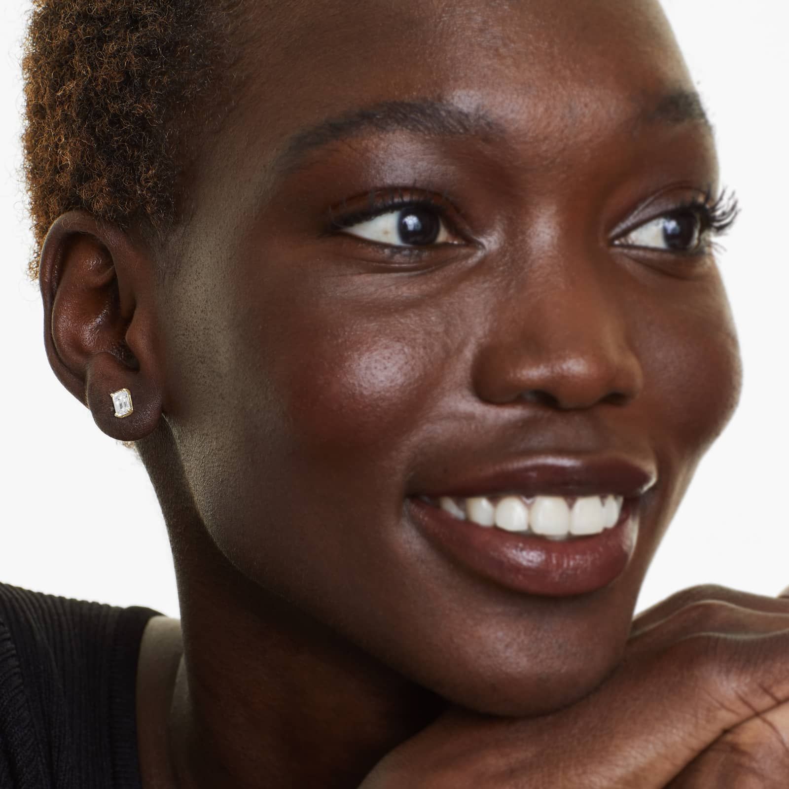 Emerald Lab Grown Diamond Push Back Stud Earrings, EF Color, VS Clarity, IGI Certified