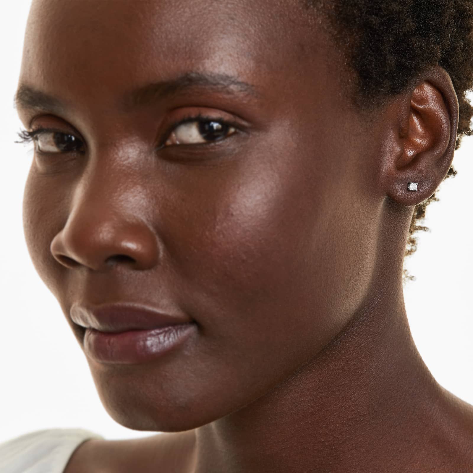 Cushion Lab Created Diamond Push Back Stud Earrings, EF Color, VS Clarity, IGI Certified