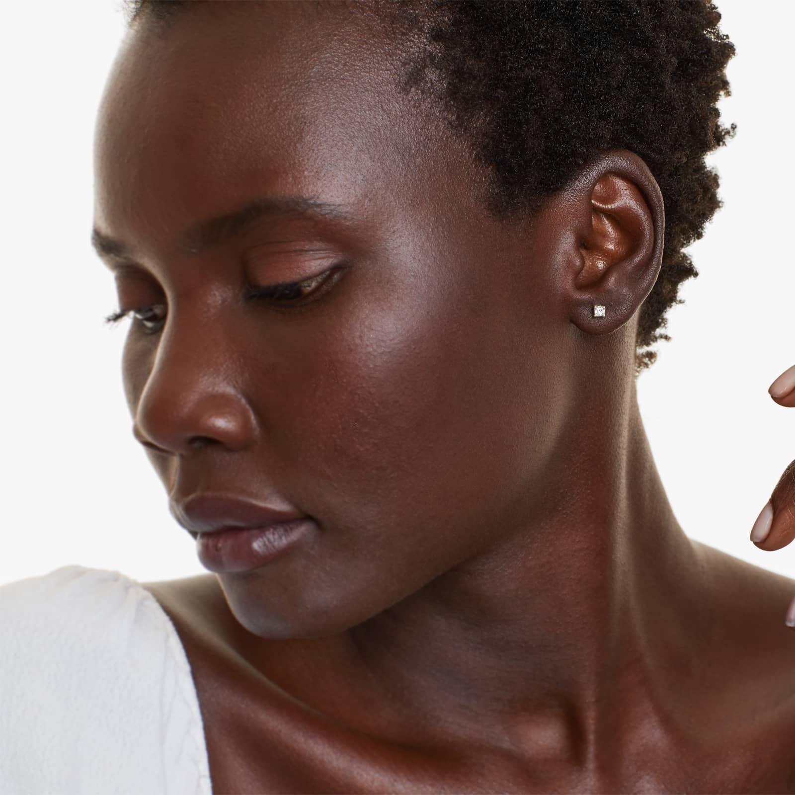 Cushion Lab Created Diamond Push Back Stud Earrings, EF Color, VS Clarity, IGI Certified