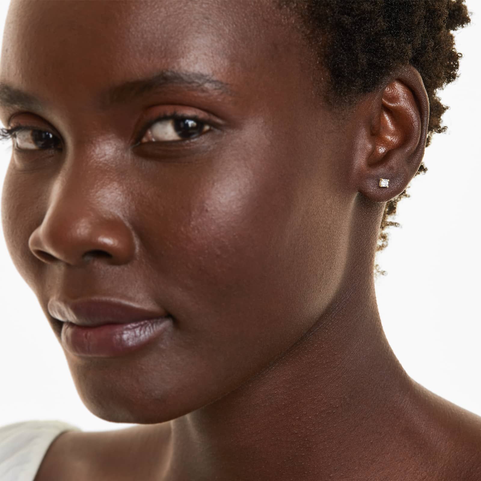 Cushion Lab Created Diamond Push Back Stud Earrings, EF Color, VS Clarity, IGI Certified