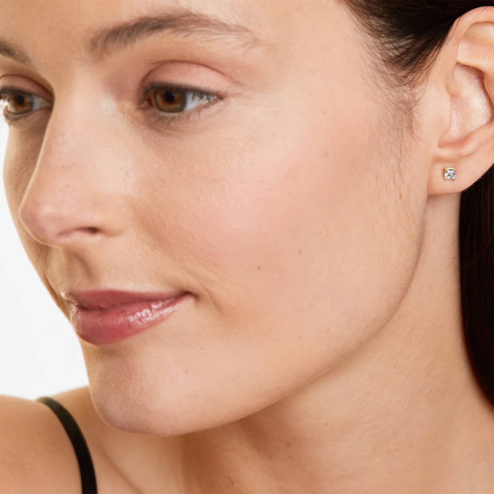 Cushion Lab Created Diamond Push Back Stud Earrings, EF Color, VS Clarity, IGI Certified