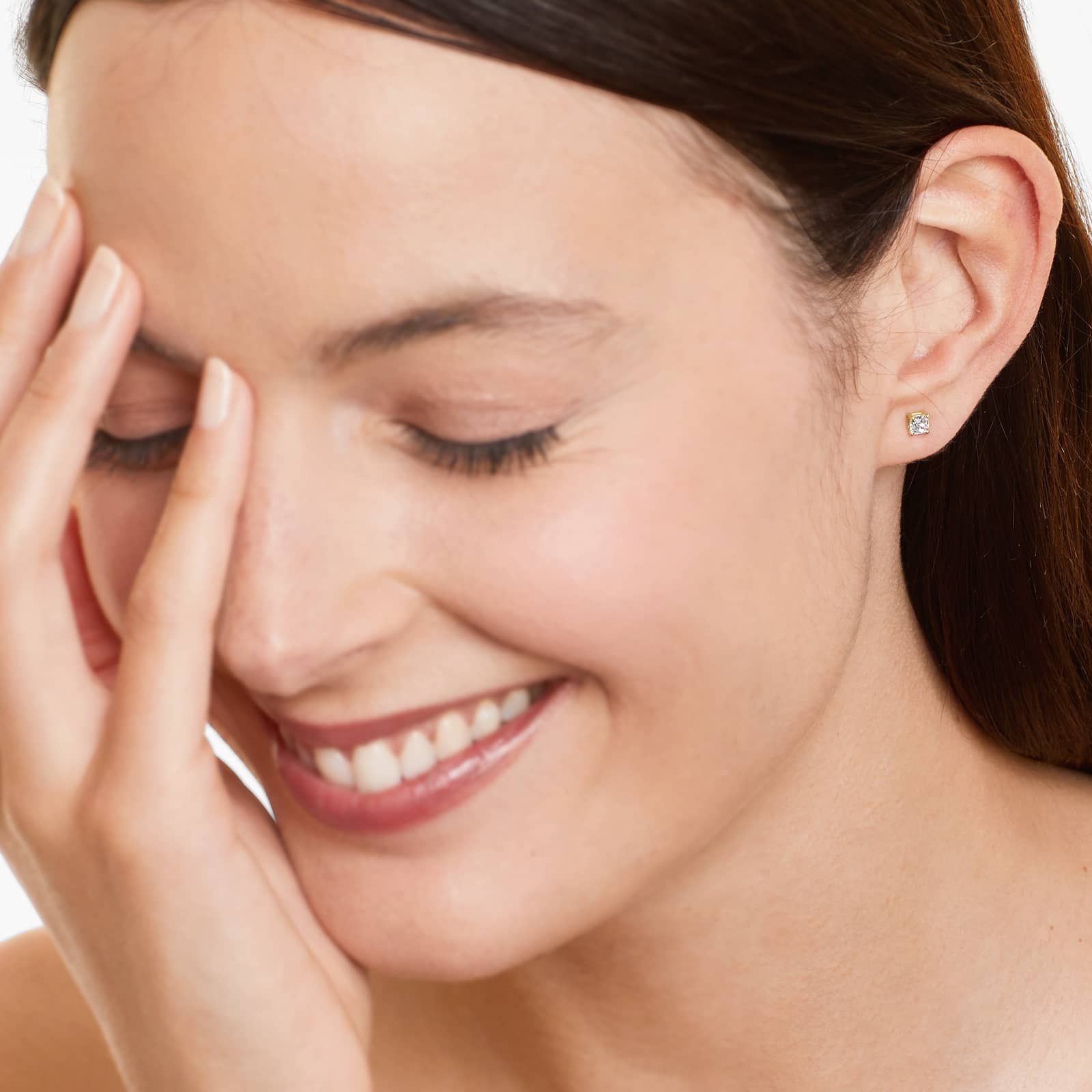 Cushion Lab Created Diamond Push Back Stud Earrings, EF Color, VS Clarity, IGI Certified