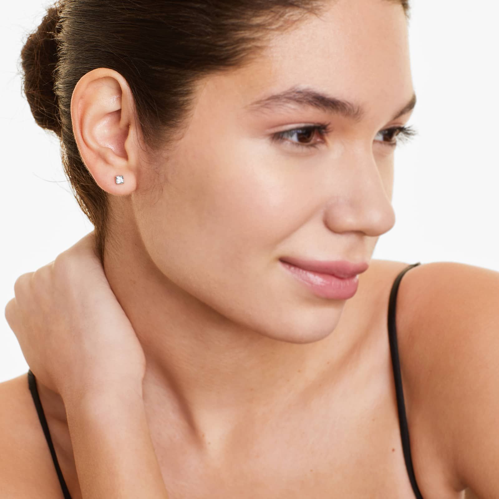 Cushion Lab Created Diamond Push Back Stud Earrings, EF Color, VS Clarity, IGI Certified