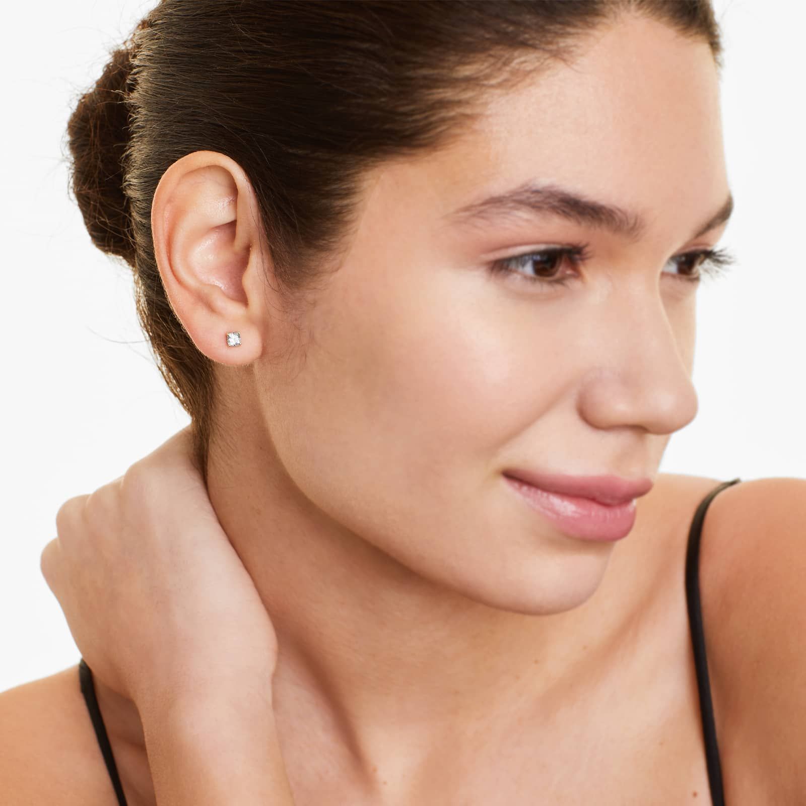 Cushion Lab Created Diamond Push Back Stud Earrings, EF Color, VS Clarity, IGI Certified