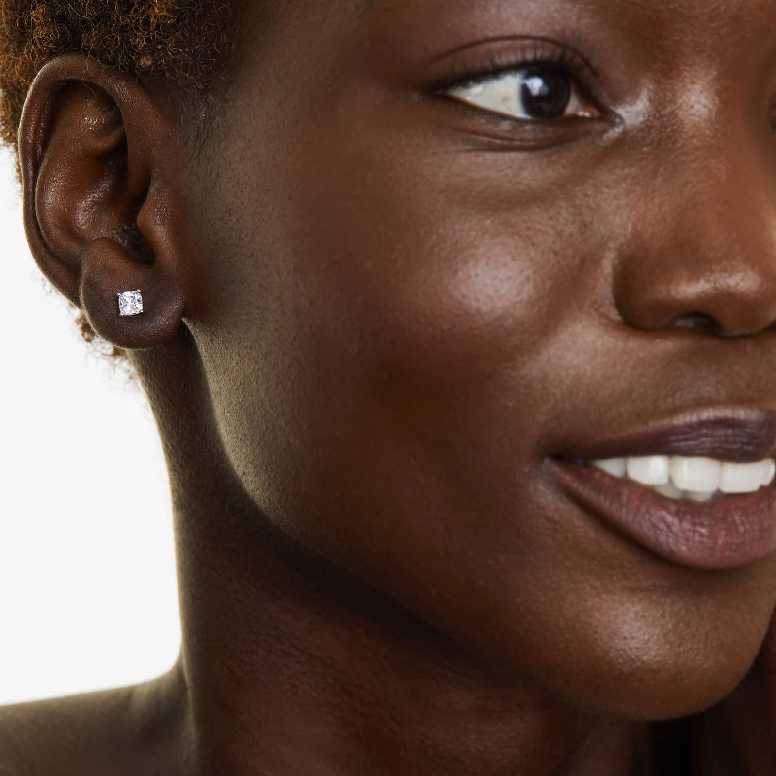 Cushion Lab Created Diamond Push Back Stud Earrings, EF Color, VS Clarity, IGI Certified