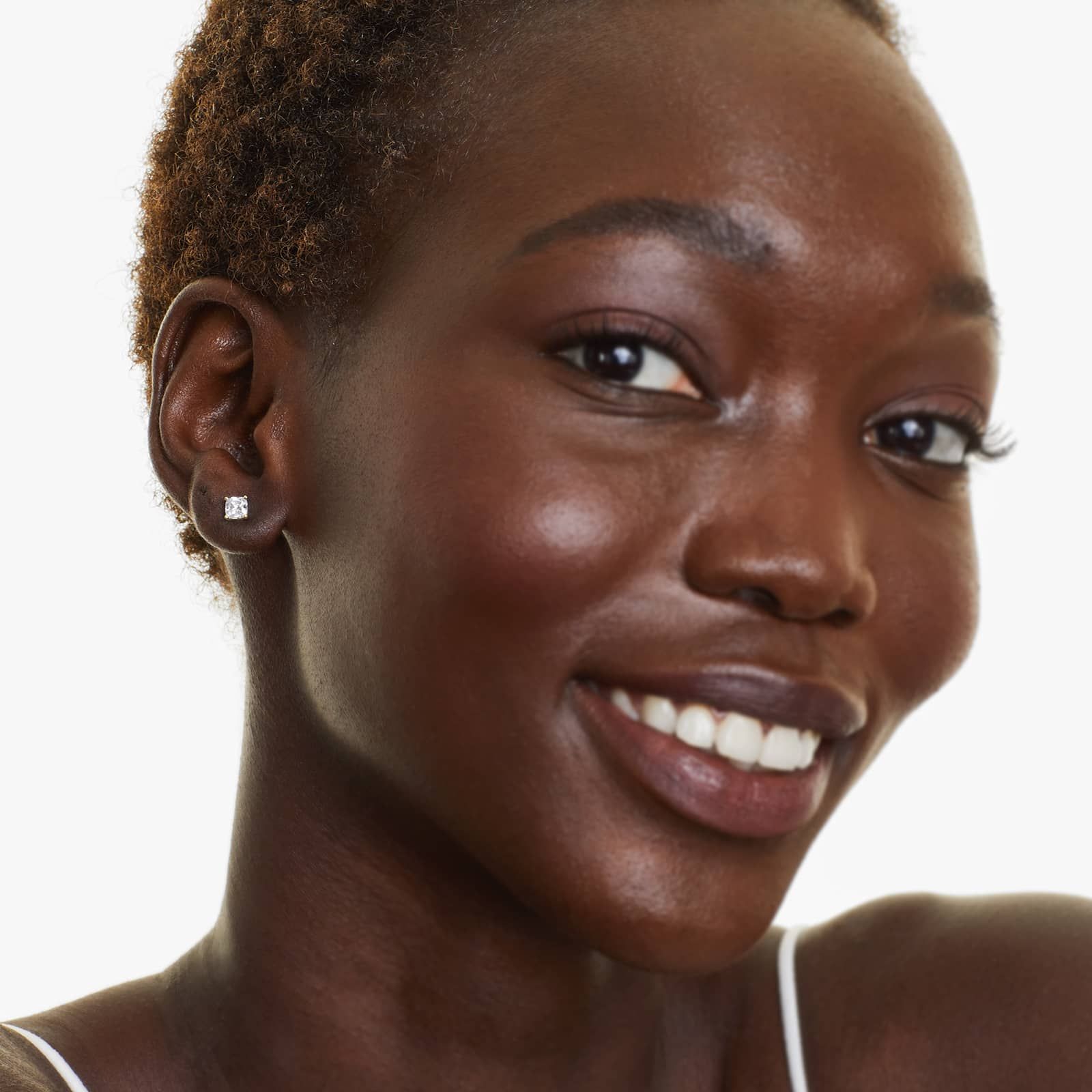 Cushion Lab Created Diamond Push Back Stud Earrings, EF Color, VS Clarity, IGI Certified