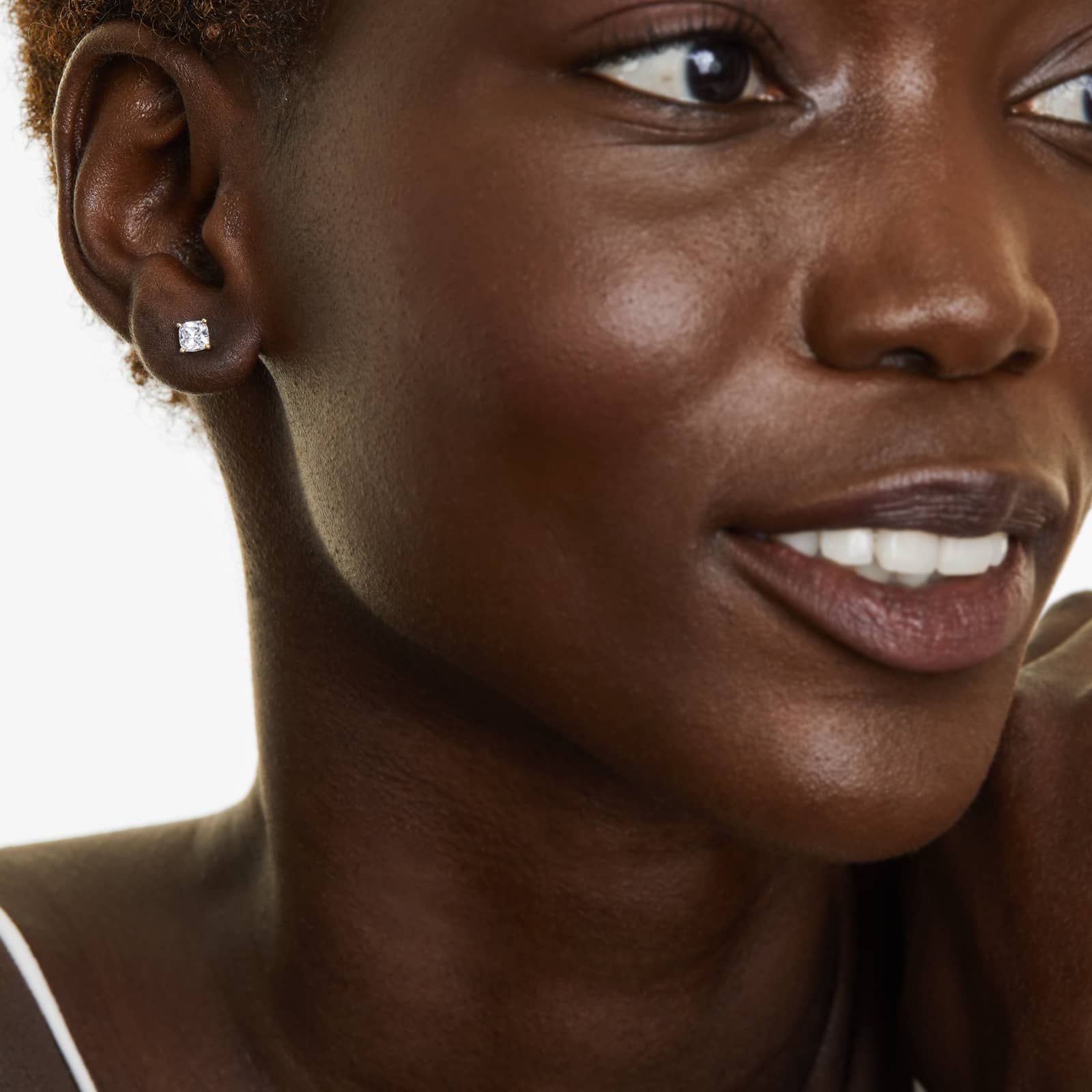 Cushion Lab Created Diamond Push Back Stud Earrings, EF Color, VS Clarity, IGI Certified