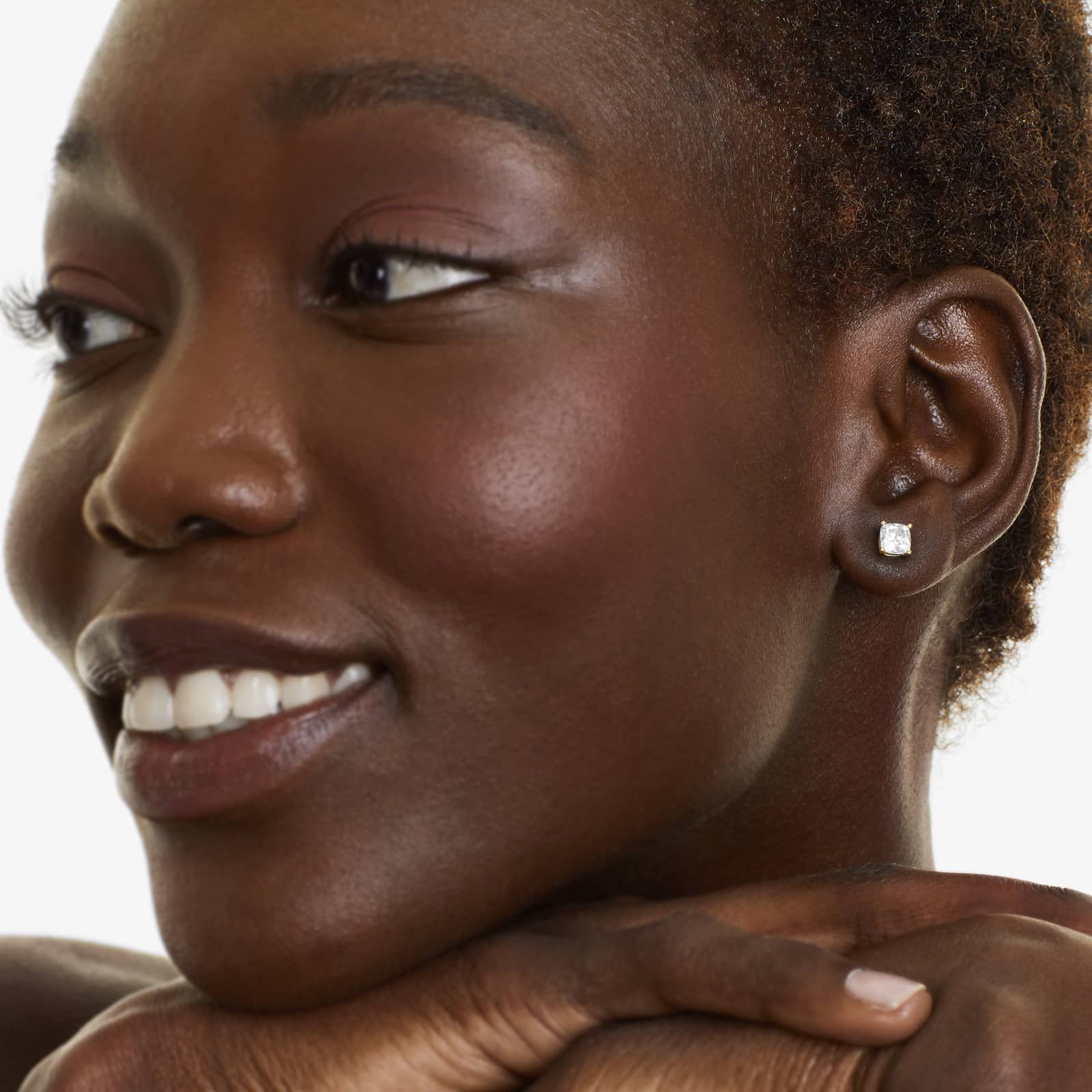 Cushion Lab Created Diamond Push Back Stud Earrings, EF Color, VS Clarity, IGI Certified