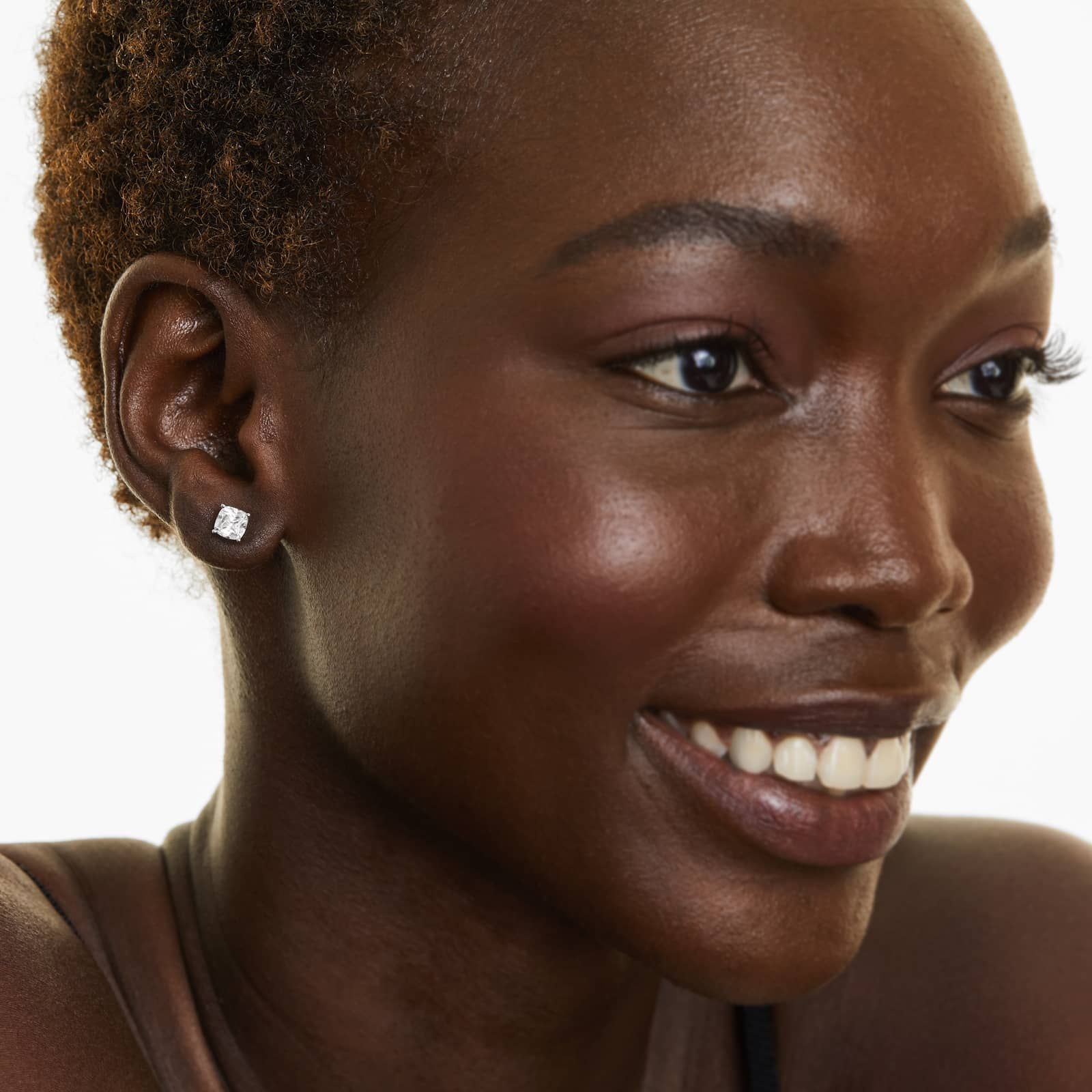 Cushion Lab Created Diamond Push Back Stud Earrings, EF Color, VS Clarity, IGI Certified