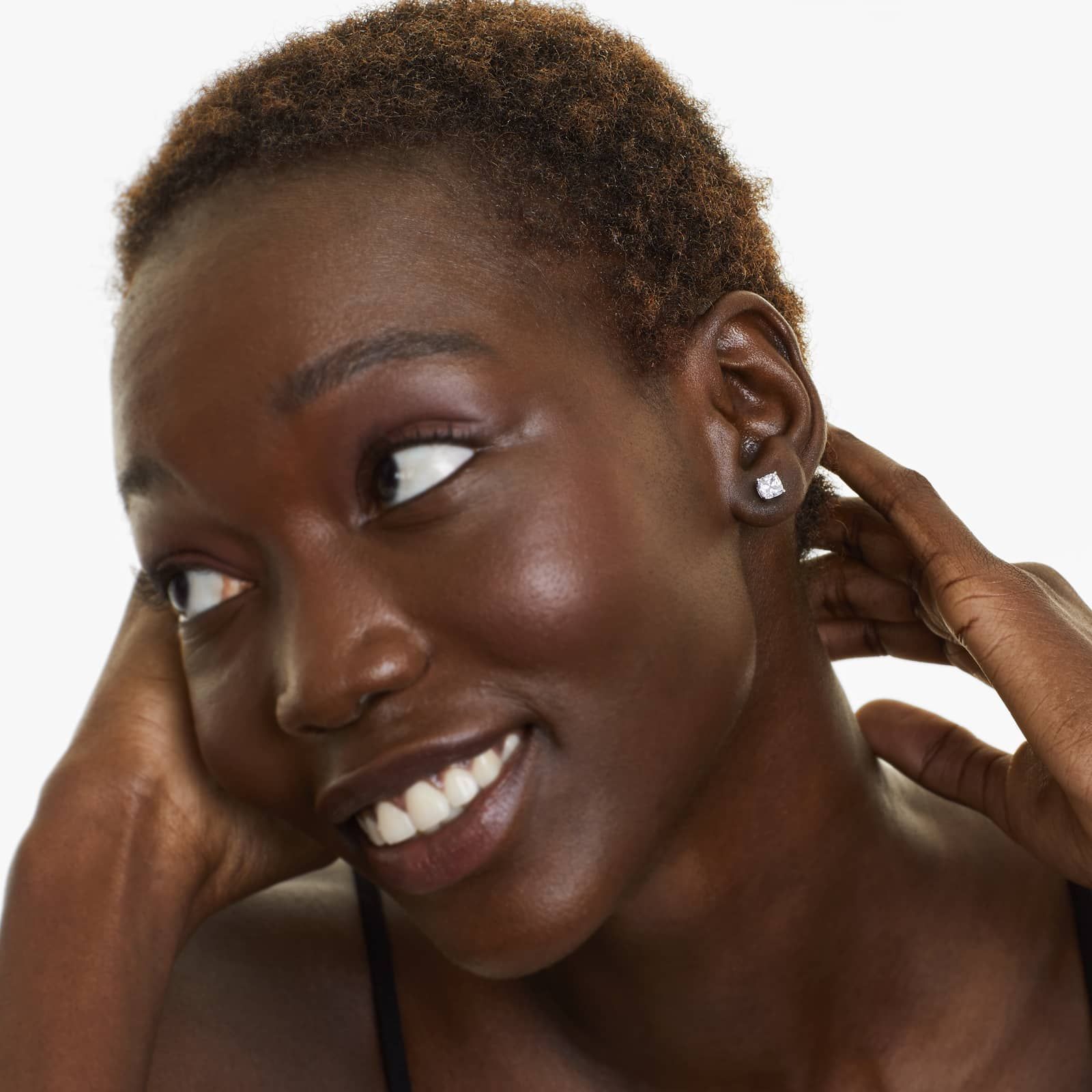 Cushion Lab Created Diamond Push Back Stud Earrings, EF Color, VS Clarity, IGI Certified