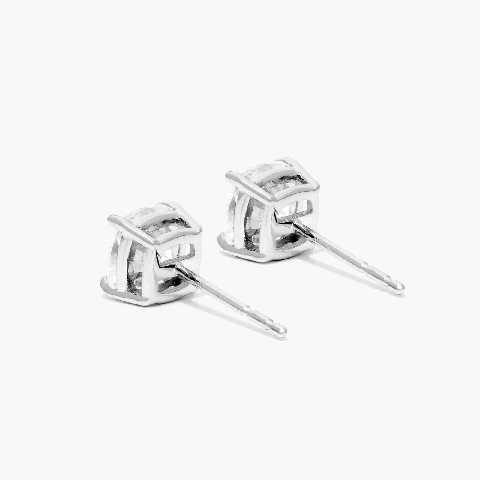 Cushion Lab Created Diamond Push Back Stud Earrings, EF Color, VS Clarity, IGI Certified