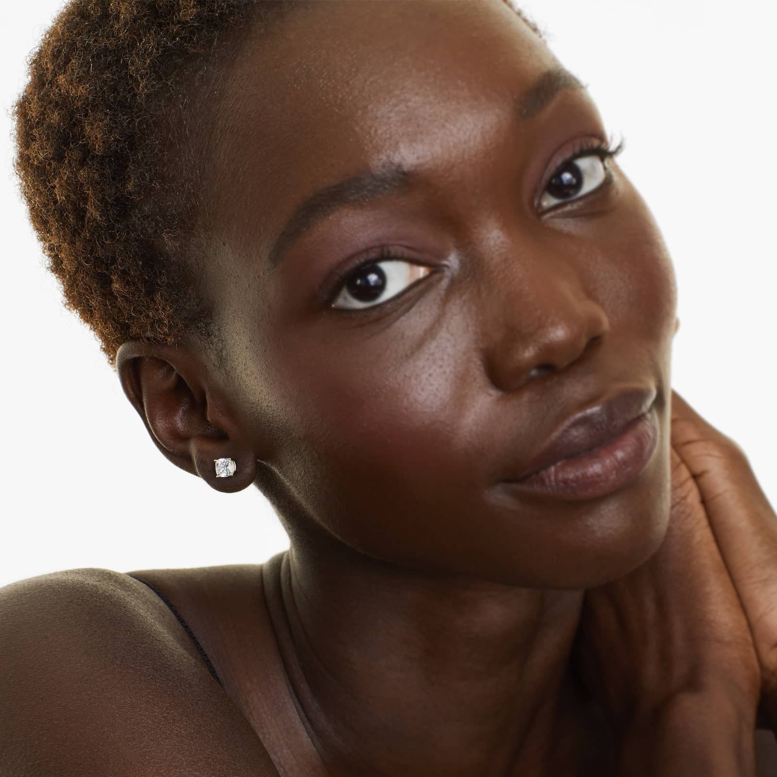 Cushion Lab Created Diamond Push Back Stud Earrings, EF Color, VS Clarity, IGI Certified