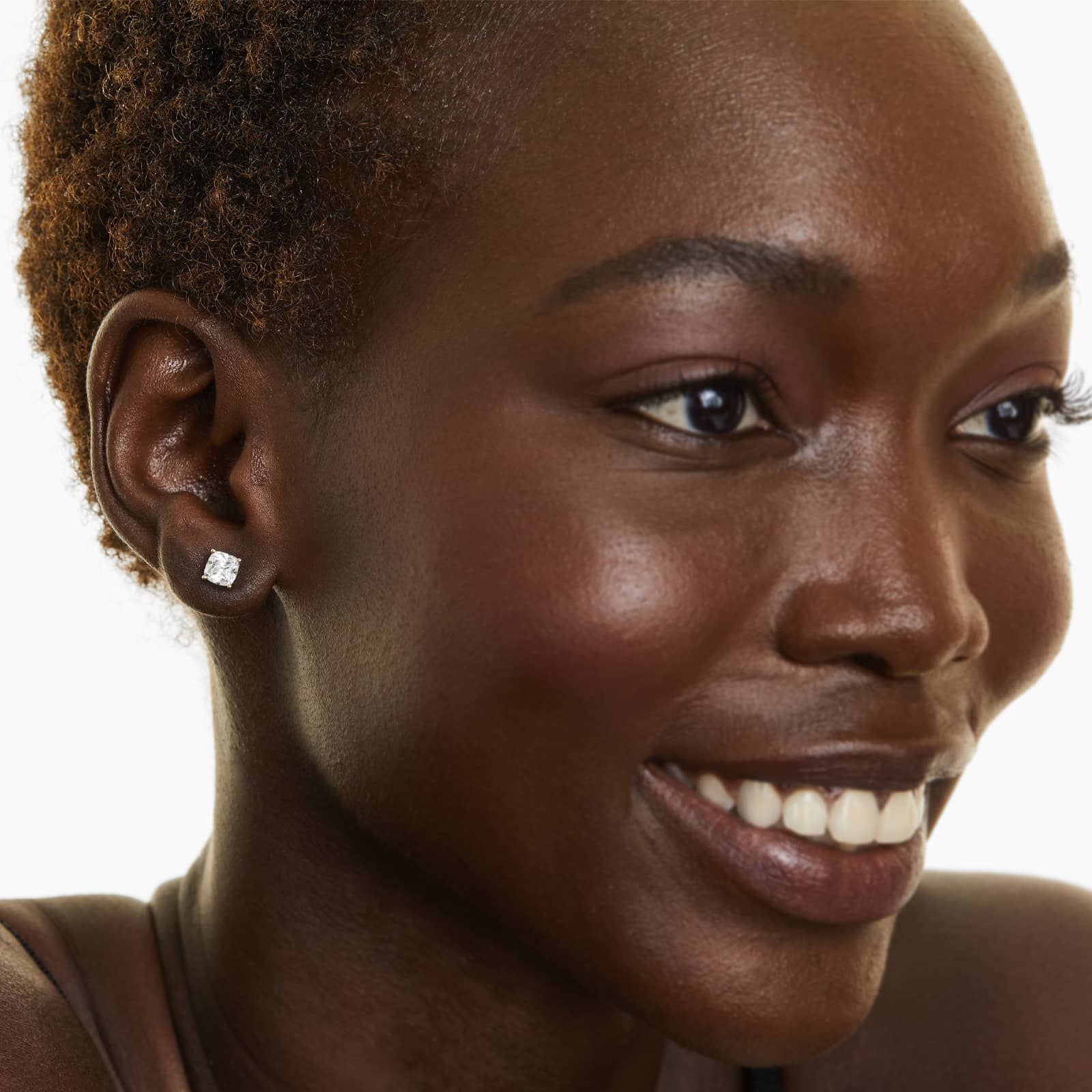 Cushion Lab Created Diamond Push Back Stud Earrings, EF Color, VS Clarity, IGI Certified