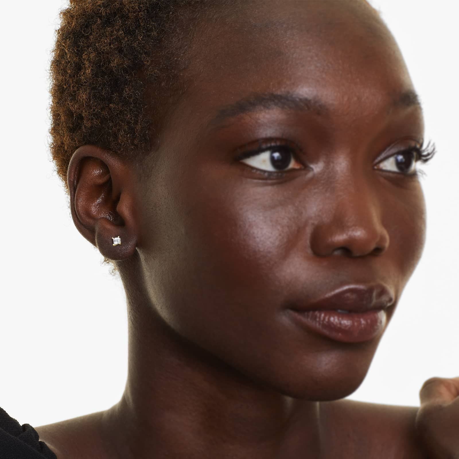 Princess Cut Lab Grown Diamond Push Back Stud Earrings, EF Color, VS Clarity, IGI Certified