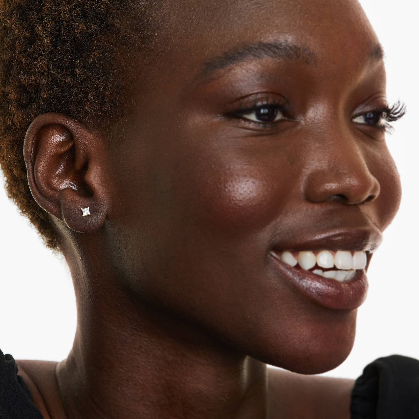 Princess Cut Lab Grown Diamond Push Back Stud Earrings, EF Color, VS Clarity, IGI Certified