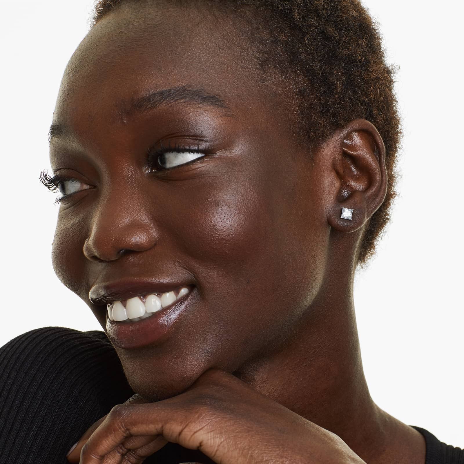 Princess Cut Lab Grown Diamond Push Back Stud Earrings, EF Color, VS Clarity, IGI Certified