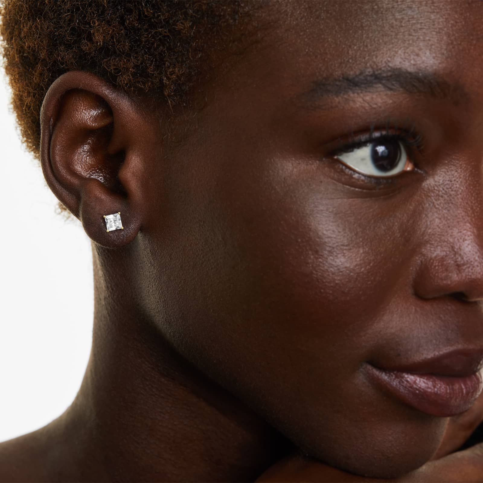 Princess Cut Lab Grown Diamond Push Back Stud Earrings, EF Color, VS Clarity, IGI Certified