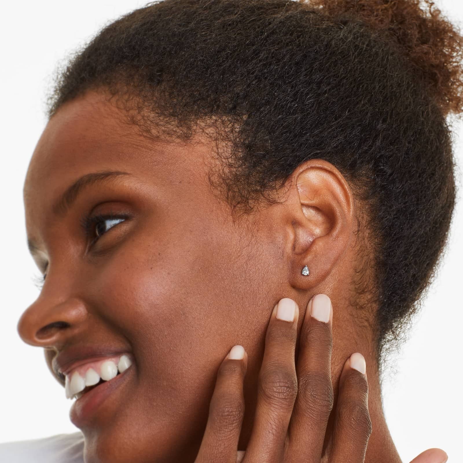 Pear Lab Grown Diamond Push Back Stud Earrings, EF Color, VS Clarity, IGI Certified