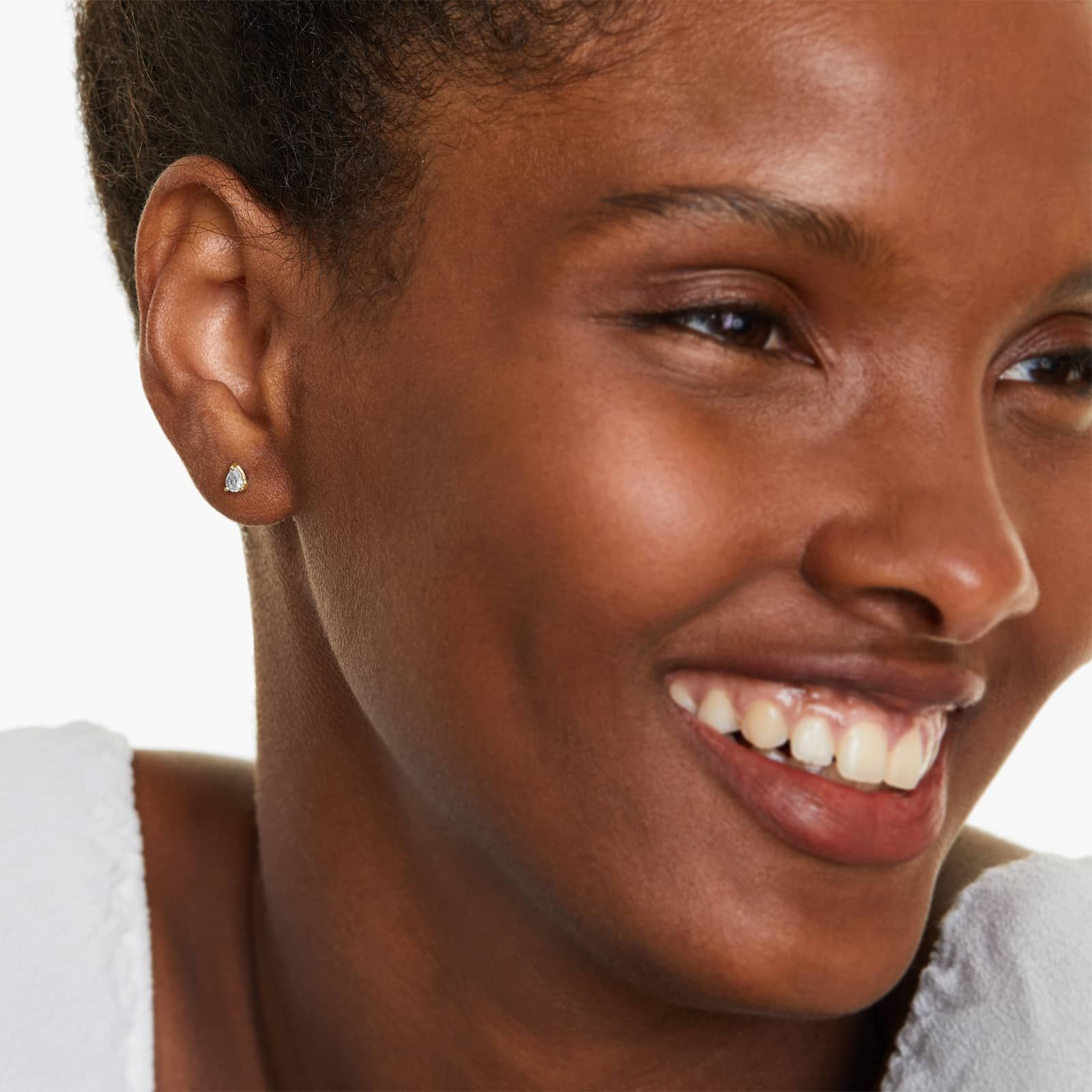 Pear Lab Grown Diamond Push Back Stud Earrings, EF Color, VS Clarity, IGI Certified