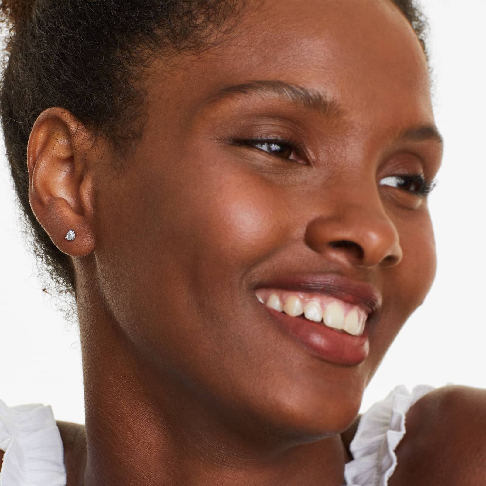 Pear Lab Grown Diamond Push Back Stud Earrings, EF Color, VS Clarity, IGI Certified