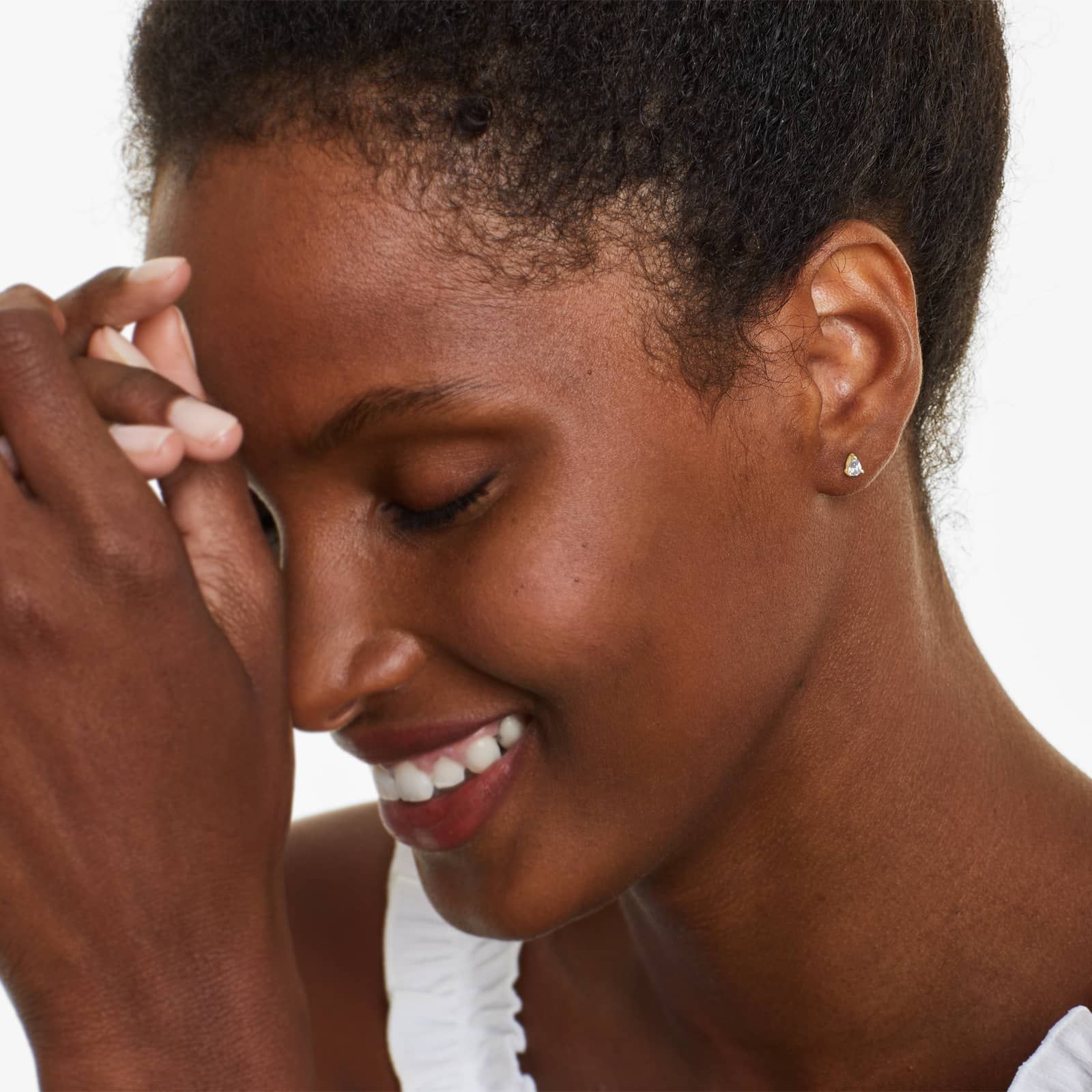 Pear Lab Grown Diamond Push Back Stud Earrings, EF Color, VS Clarity, IGI Certified