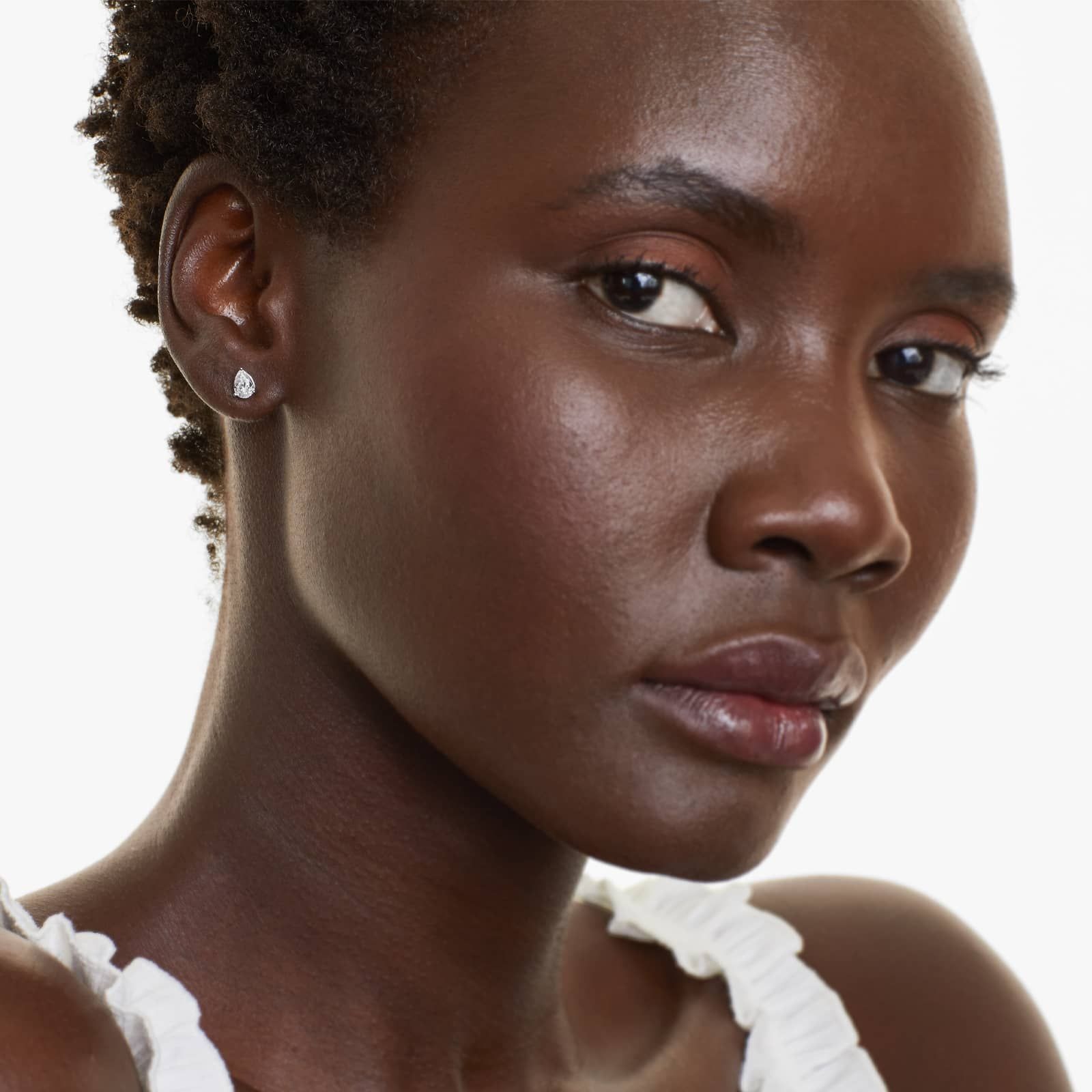 Pear Lab Grown Diamond Push Back Stud Earrings, EF Color, VS Clarity, IGI Certified