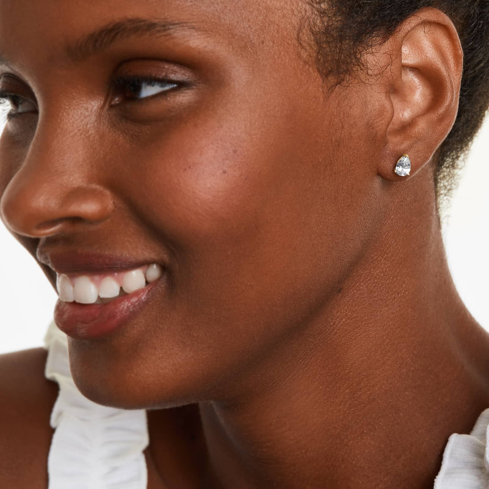 Pear Lab Grown Diamond Push Back Stud Earrings, EF Color, VS Clarity, IGI Certified