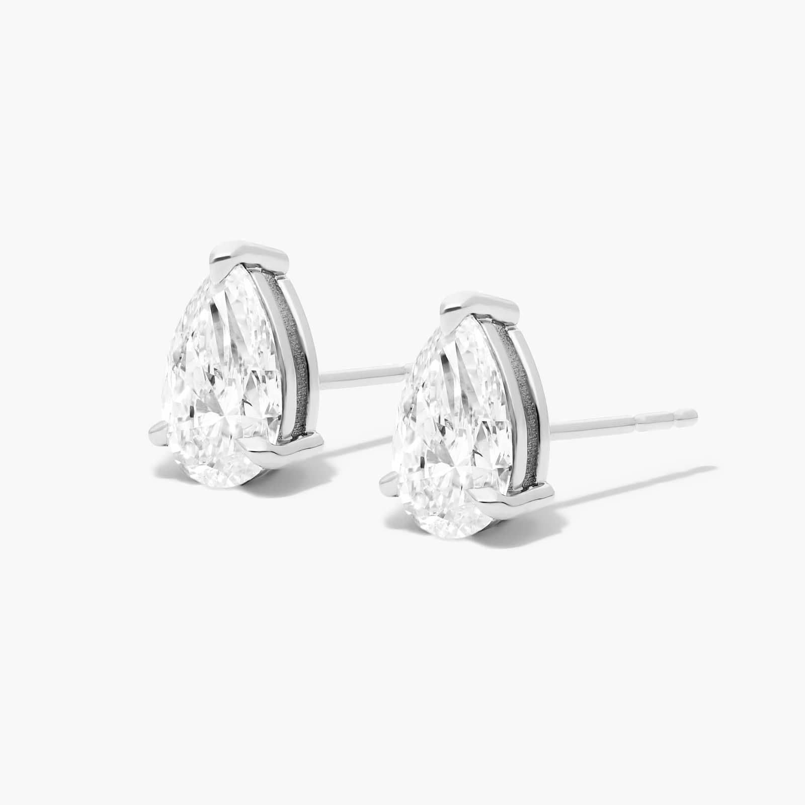 Pear Lab Grown Diamond Push Back Stud Earrings, EF Color, VS Clarity, IGI Certified