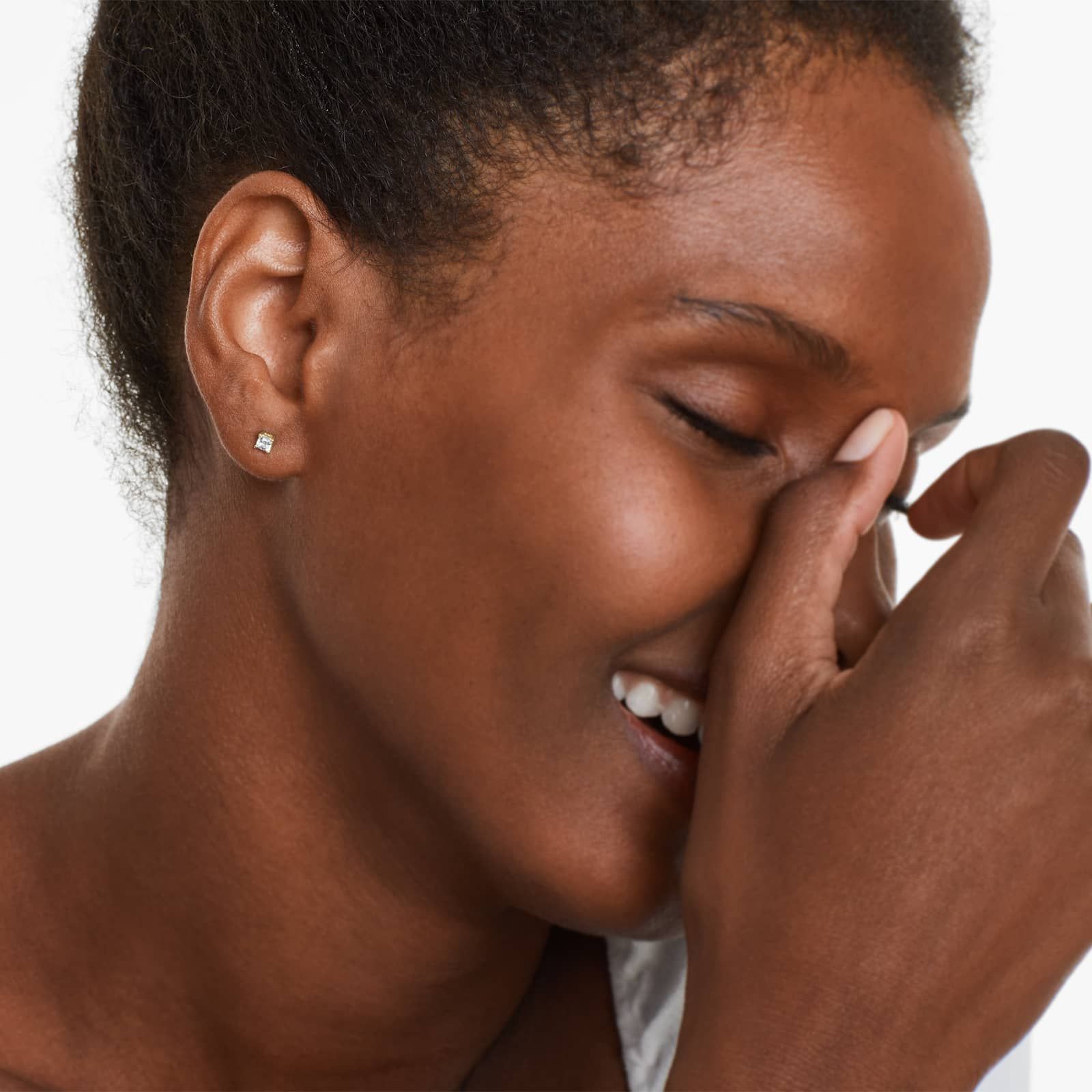 Asscher Lab Grown Diamond Push Back Stud Earrings, EF Color, VS Clarity, IGI Certified