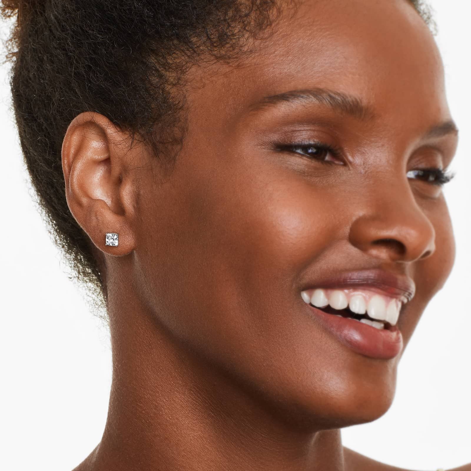 Asscher Lab Grown Diamond Push Back Stud Earrings, EF Color, VS Clarity, IGI Certified